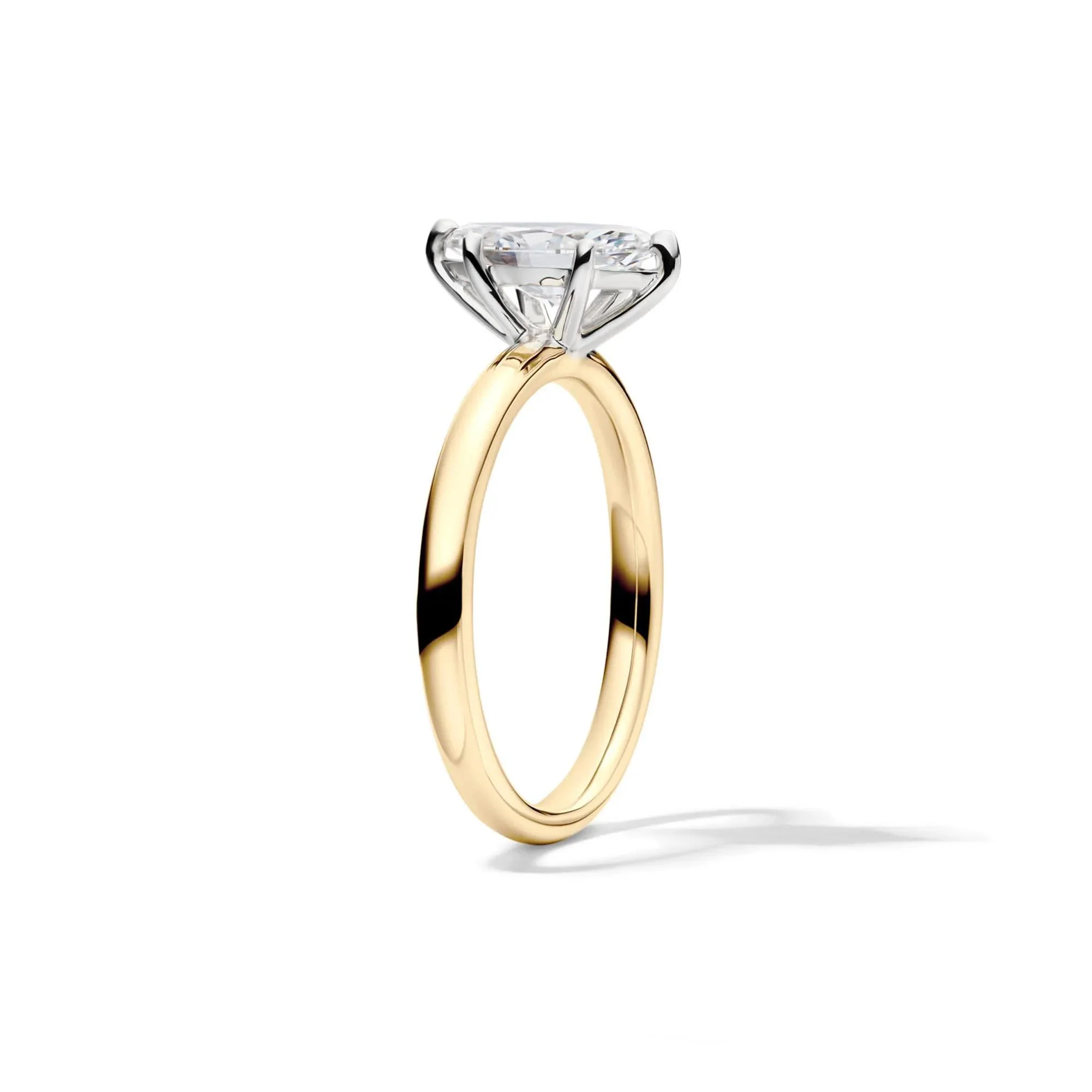 Lab Grown Diamond Solitaire Marquise Engagement Ring 14K Yellow Gold (1 CT.) Size 10 2mm - Image 3