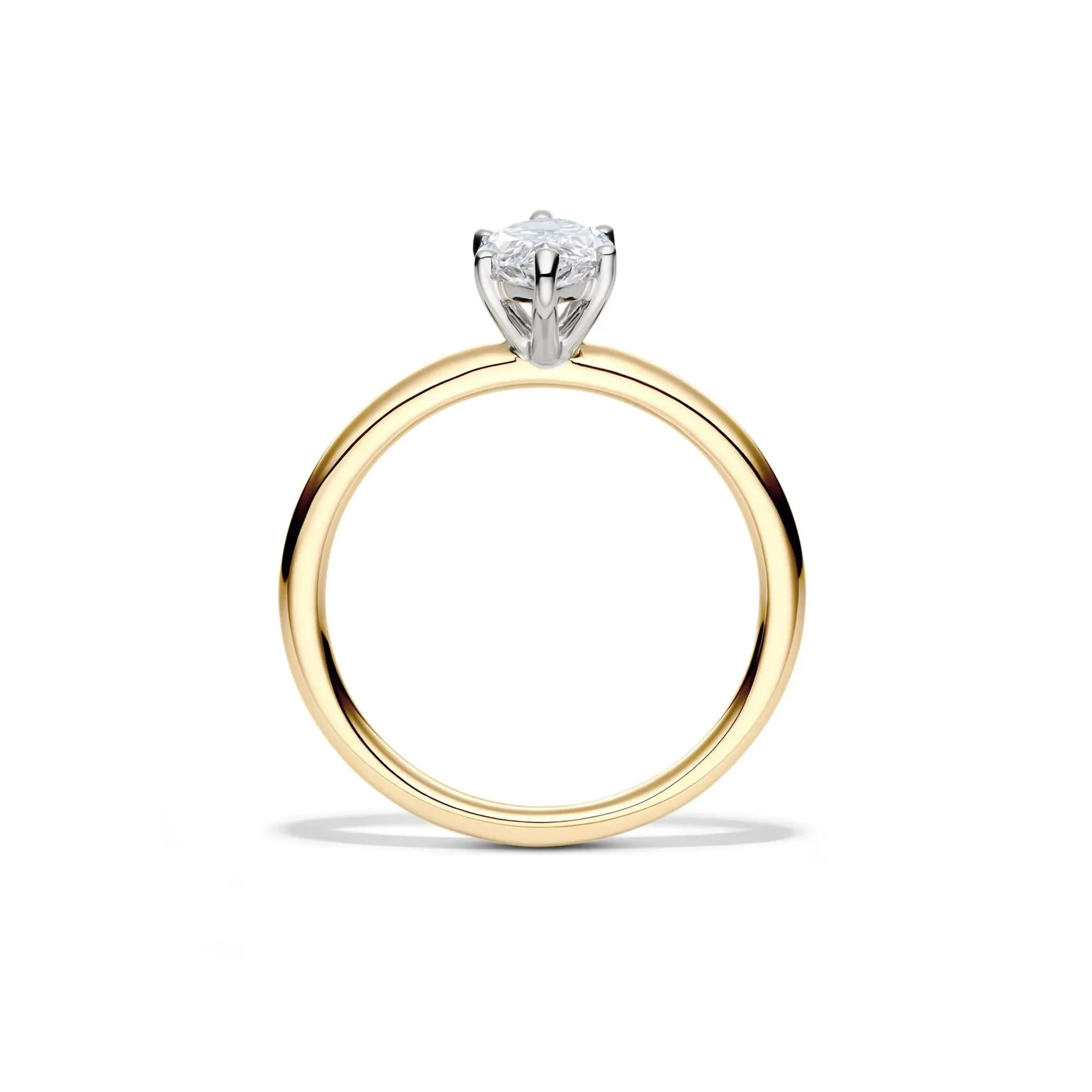 Lab Grown Diamond Solitaire Marquise Engagement Ring 14K Yellow Gold (1 CT.) Size 5.5 2mm - Image 2