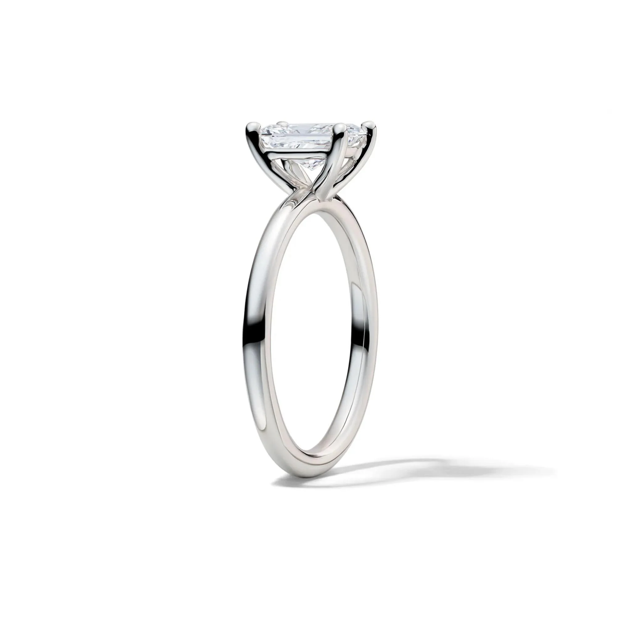 Lab Grown Diamond Radiant-Cut Solitaire Ring 14K White Gold (1 CT.) Size 11 2mm - Image 3