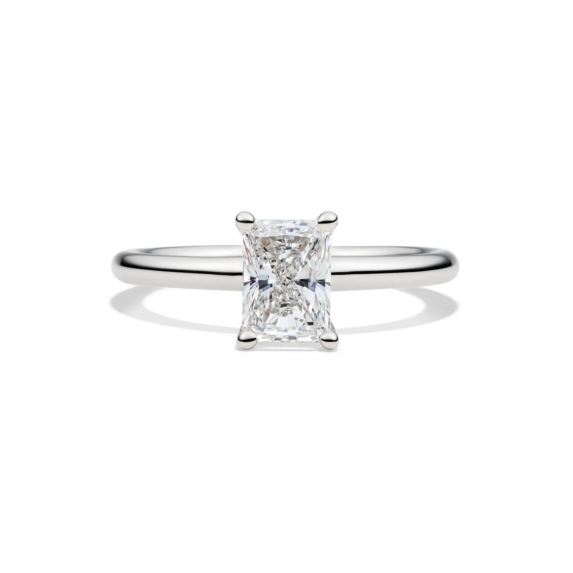 Lab Grown Diamond Radiant-Cut Solitaire Ring 14K White Gold (1 CT.) Size 7 2mm