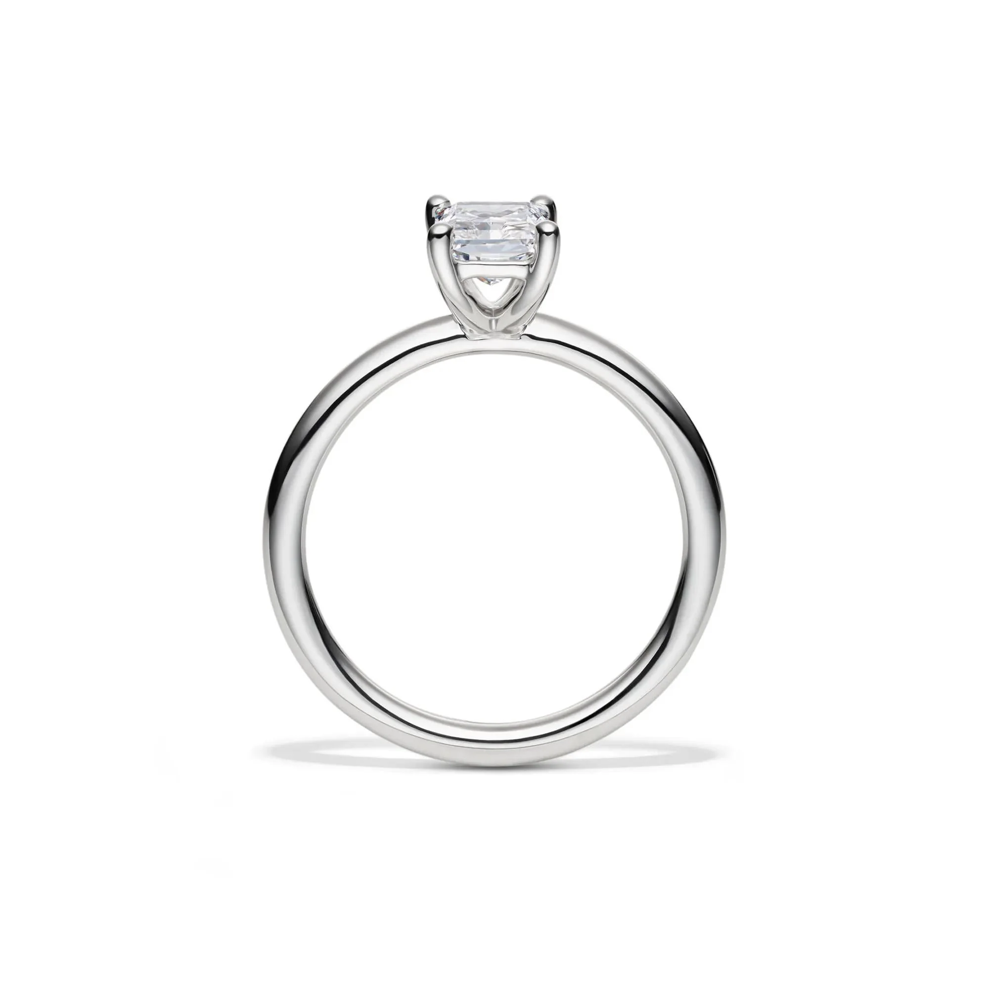 Lab Grown Diamond Radiant-Cut Solitaire Ring 14K White Gold (1 CT.) Size 7 2mm - Image 2