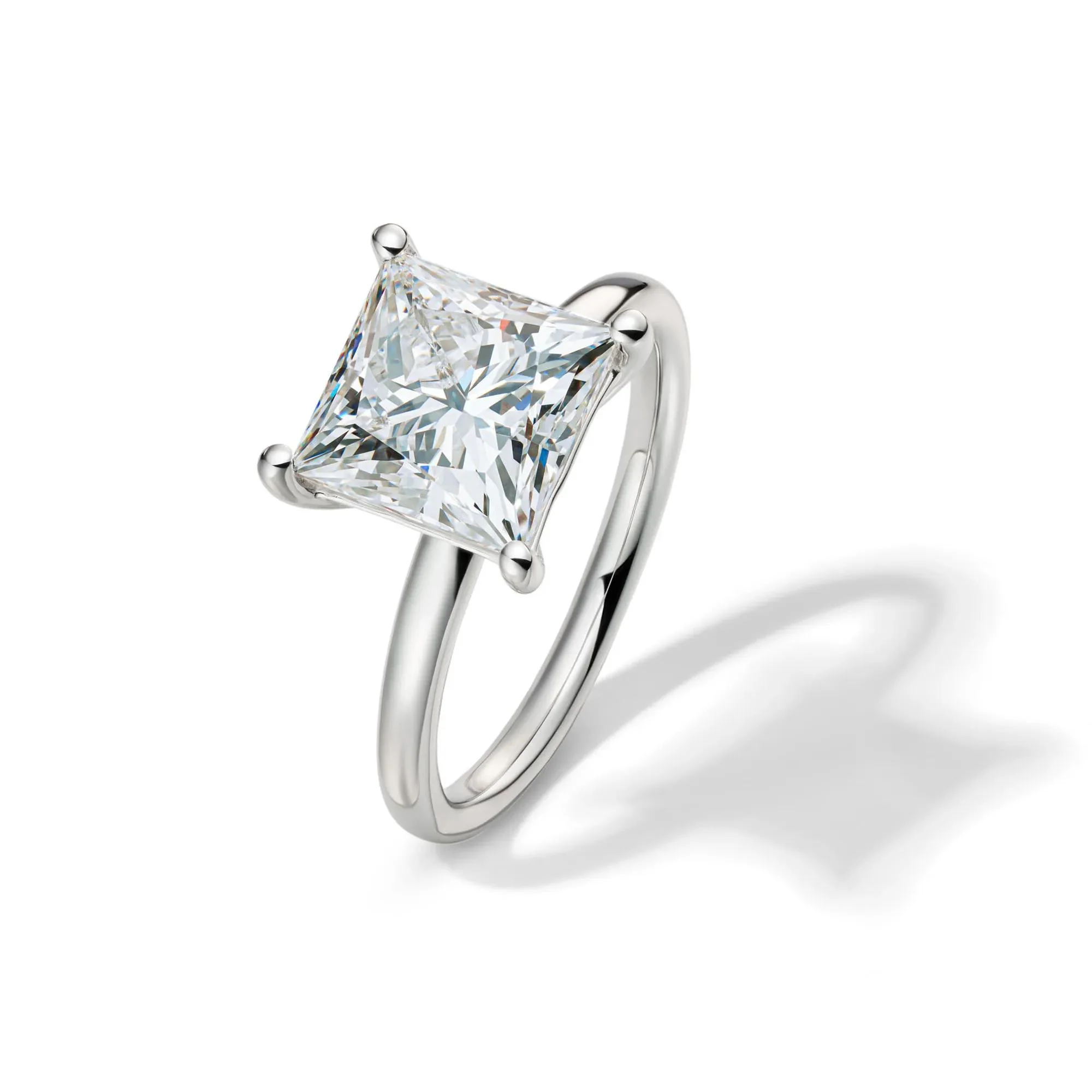 Lab Grown Diamond Princess-Cut Solitaire Engagement Ring 14K White Gold (4 CT.) Size 6.5 2mm - Image 4
