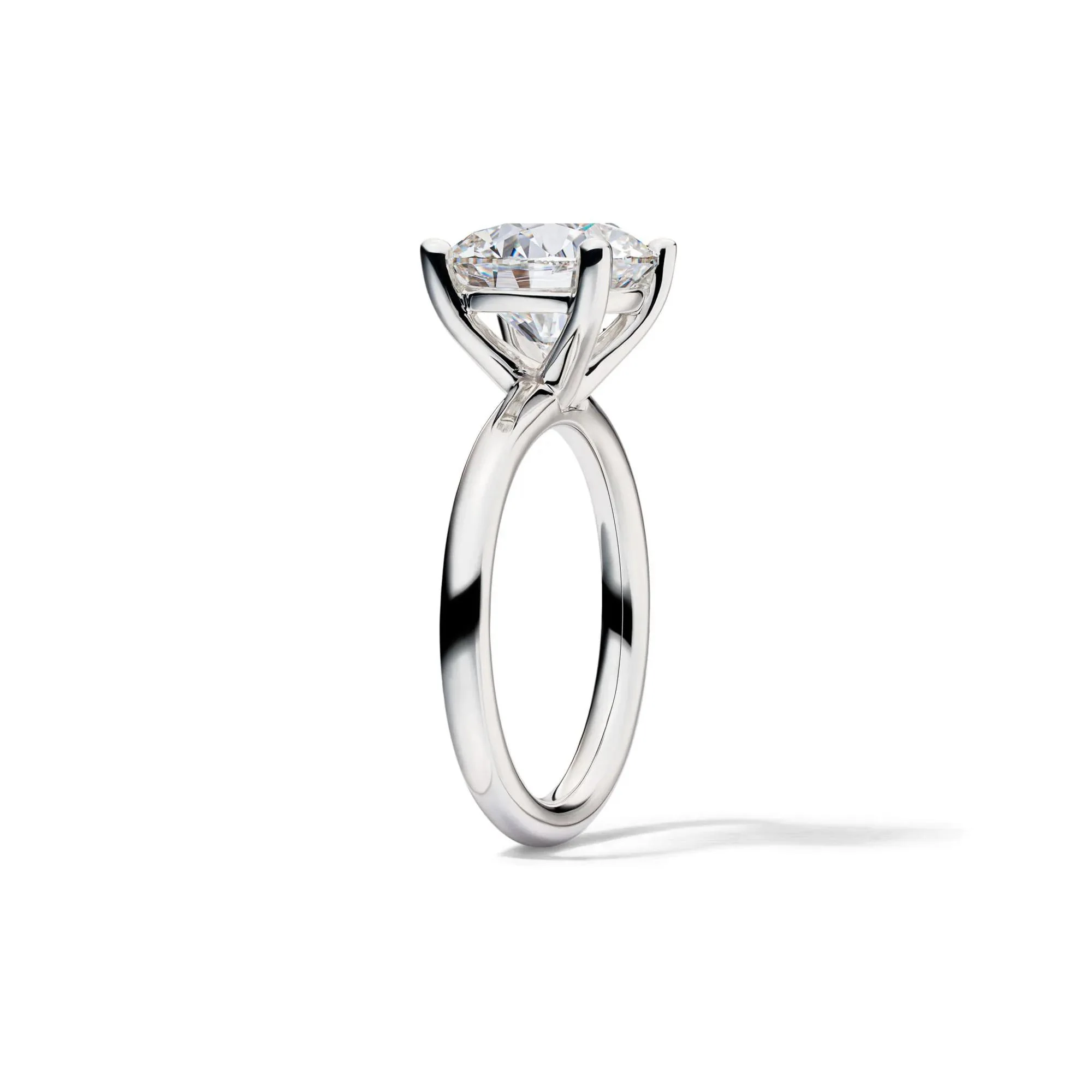 Lab Grown Diamond Round Solitaire Engagement Ring 14K White Gold (4 CT.) Size 5 2mm - Image 3