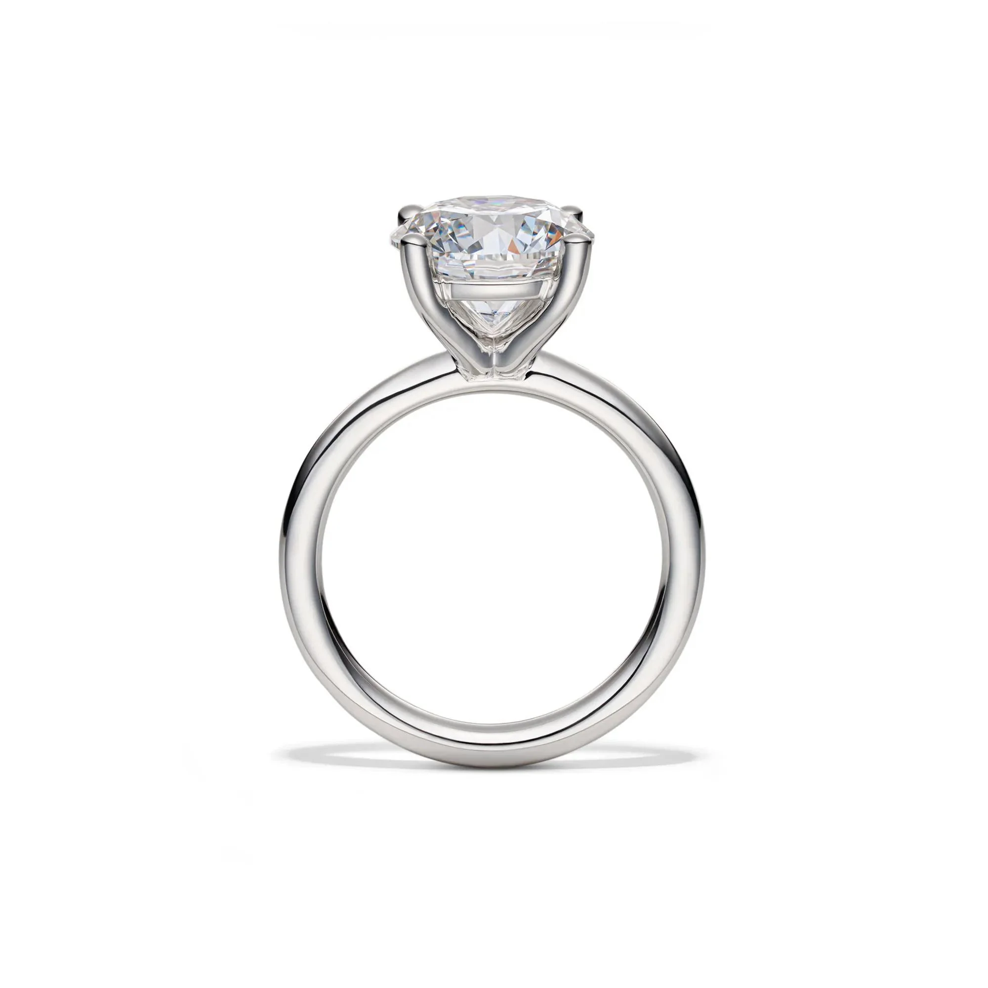 Lab Grown Diamond Round Solitaire Engagement Ring 14K White Gold (4 CT.) Size 9.5 2mm - Image 2