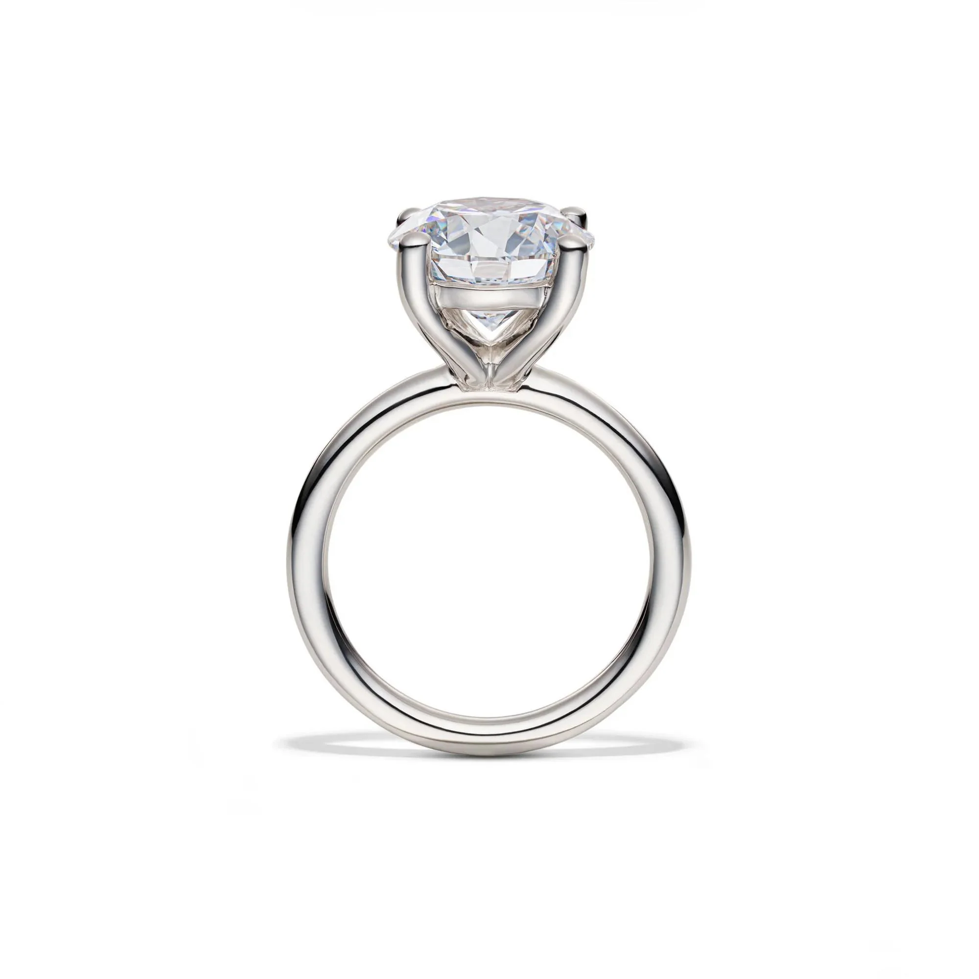 Lab Grown Diamond Round Solitaire Engagement Ring 14K White Gold (5 CT.) Size 5.5 2mm - Image 2