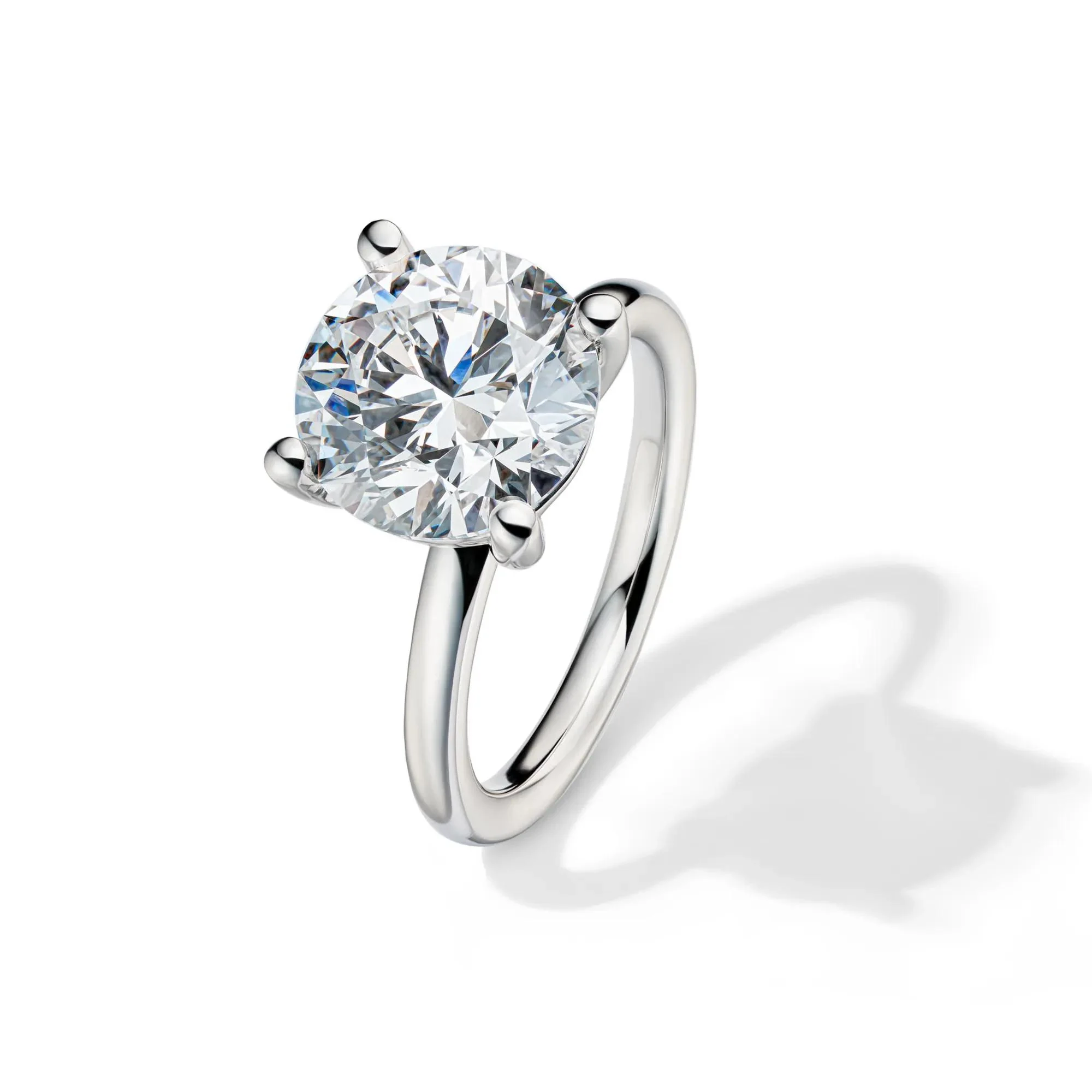 Lab Grown Diamond Round Solitaire Engagement Ring 14K White Gold (5 CT.) Size 6.5 2mm - Image 4