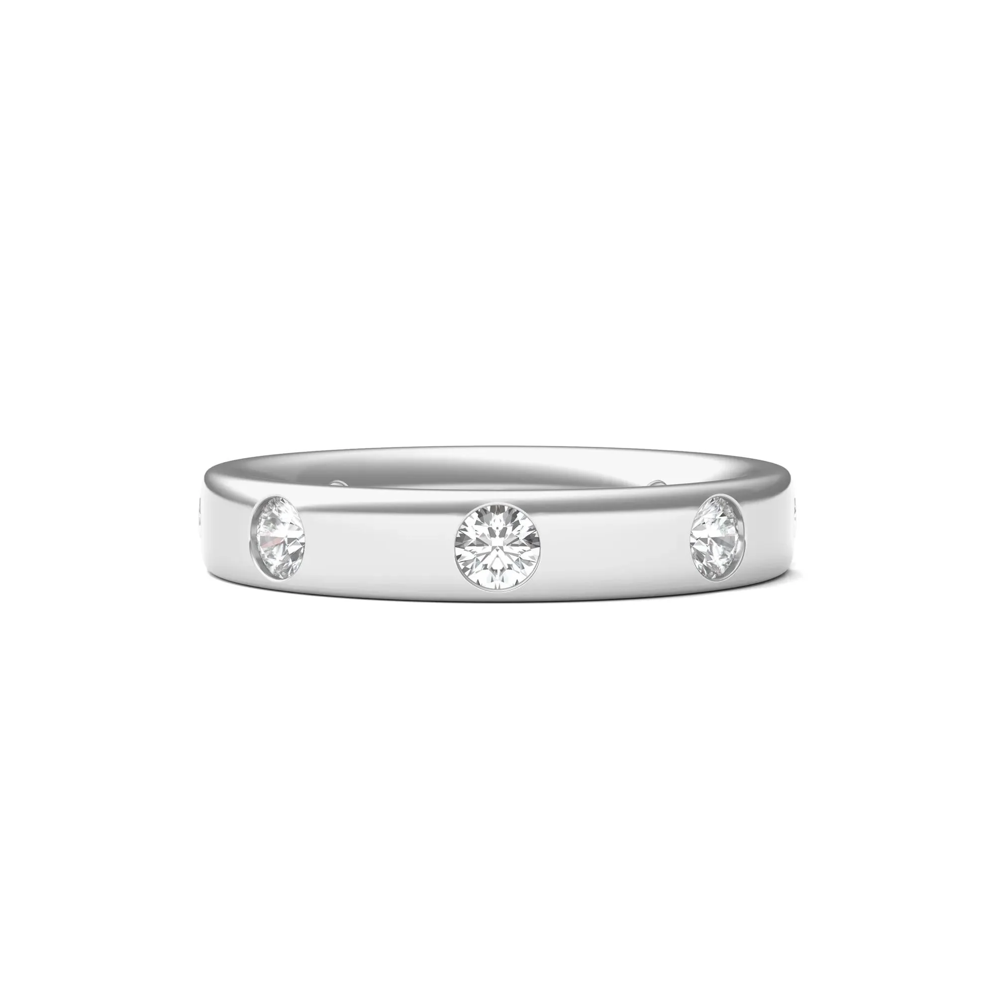 3/4 CT. Tw. Lab Grown Diamond Anniversary Band Ring 14K White Gold Round Brilliant Cut Size 4.5 4mm