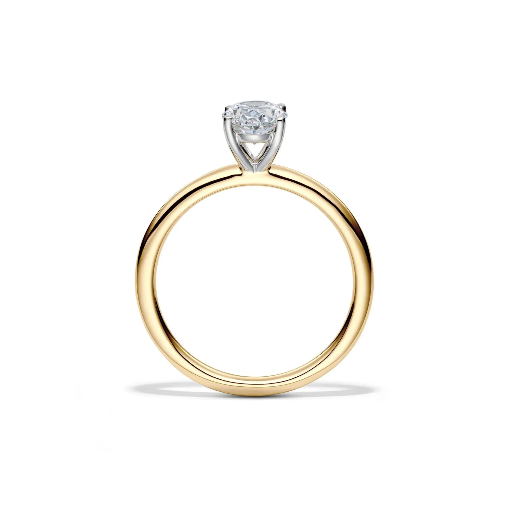 Lab Grown Diamond Solitaire Oval Engagement Ring 14K Yellow Gold (1 CT.) Size 9.5 2mm - Image 2