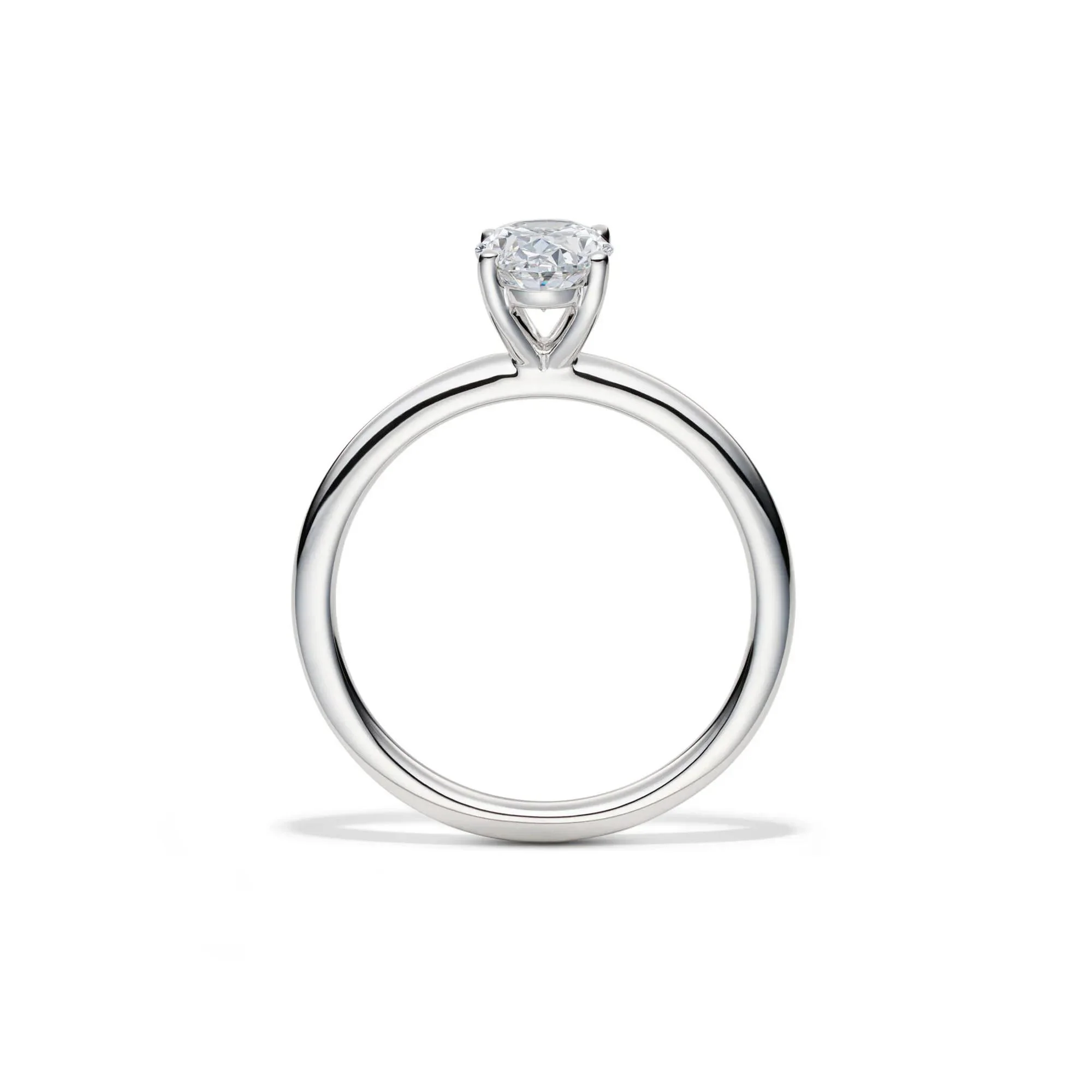 Lab Grown Diamond Solitaire Oval Engagement Ring 14K White Gold (1 CT.) Size 7 2mm - Image 2