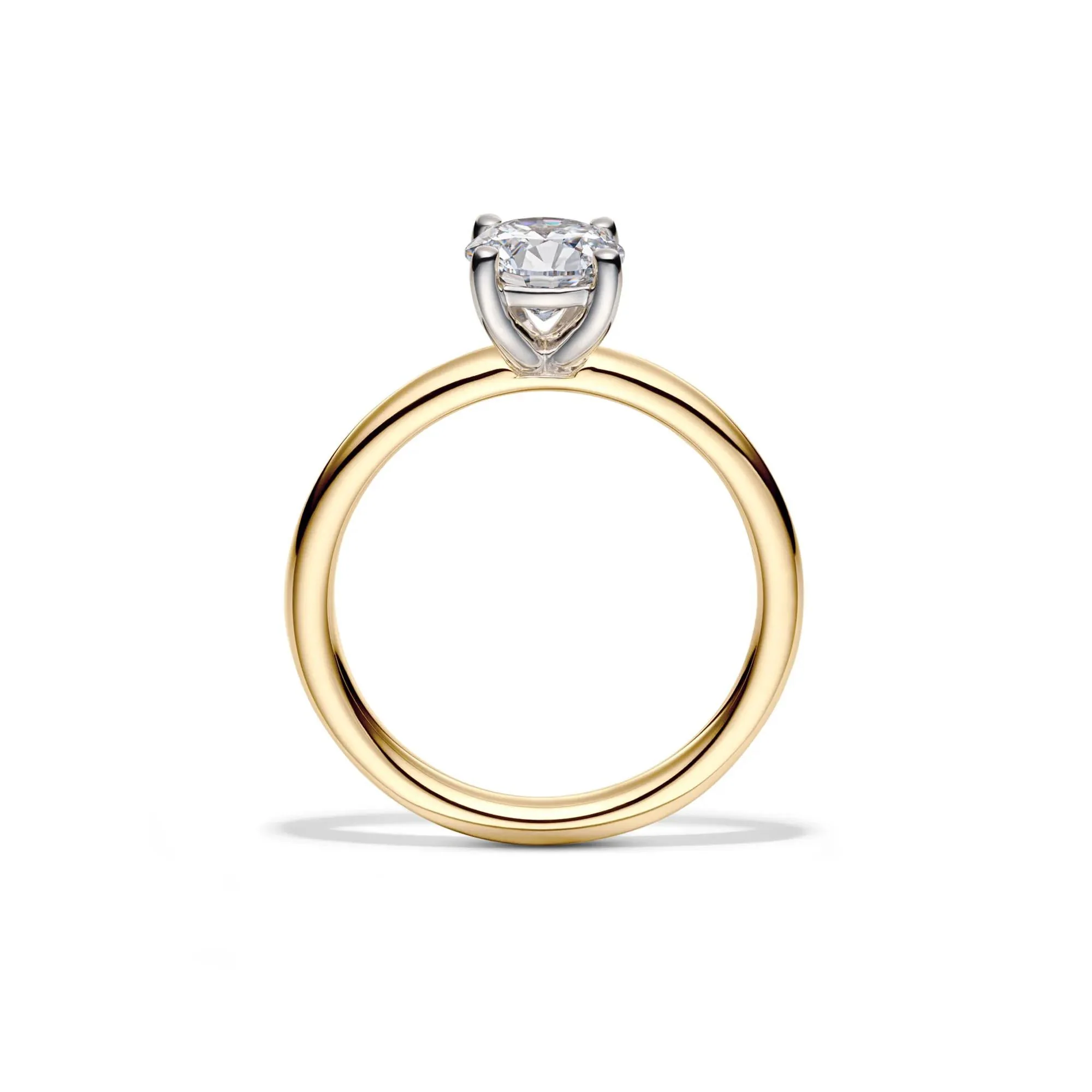 Lab Grown Diamond Solitaire Round Engagement Ring 14K Yellow Gold (1 CT.) Round Brilliant Cut Size 4.5 2mm