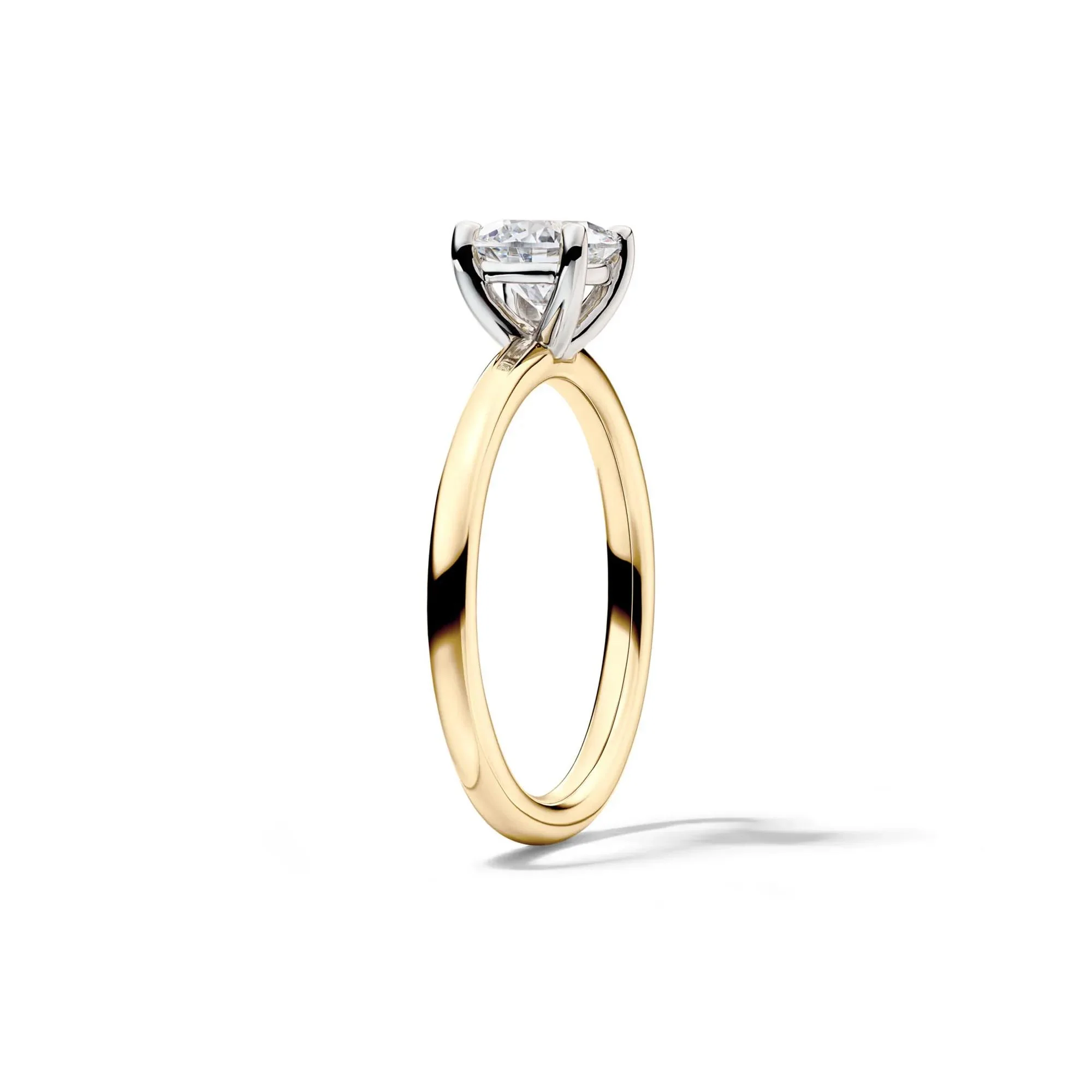 Lab Grown Diamond Solitaire Round Engagement Ring 14K Yellow Gold (1 CT.) Round Brilliant Cut Size 5 2mm - Image 2