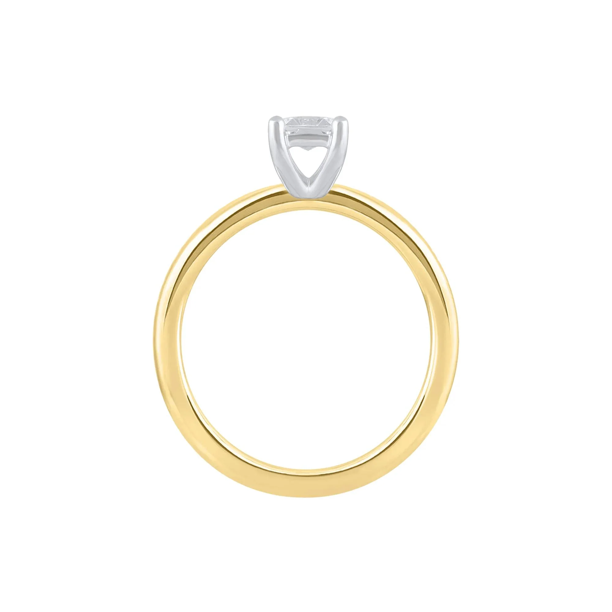 Lab Grown Diamond Emerald-Cut Solitaire Ring 14K Yellow Gold (1 CT.) Size 5 2mm - Image 2