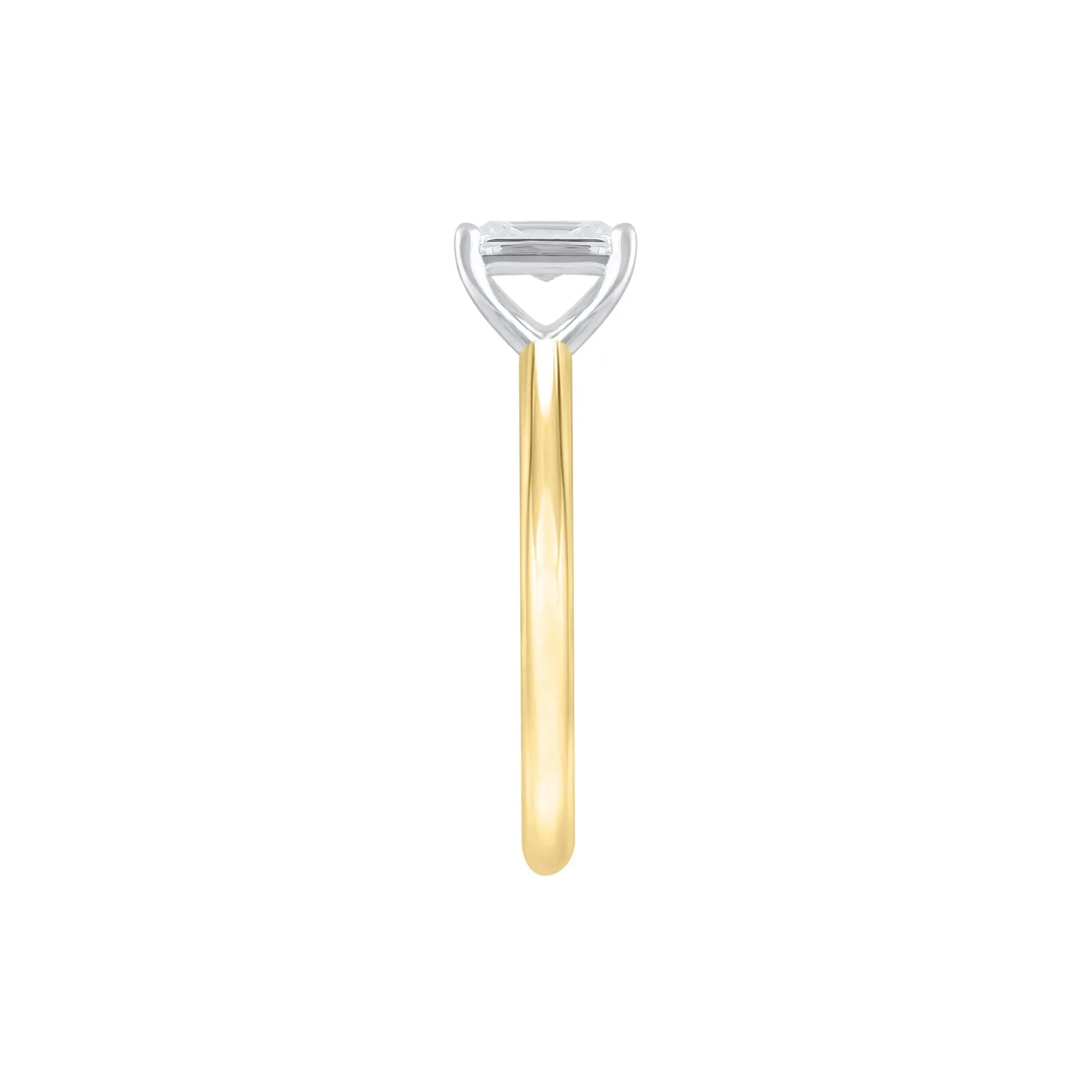 Lab Grown Diamond Emerald-Cut Solitaire Ring 14K Yellow Gold (1 CT.) Size 6 2mm - Image 3