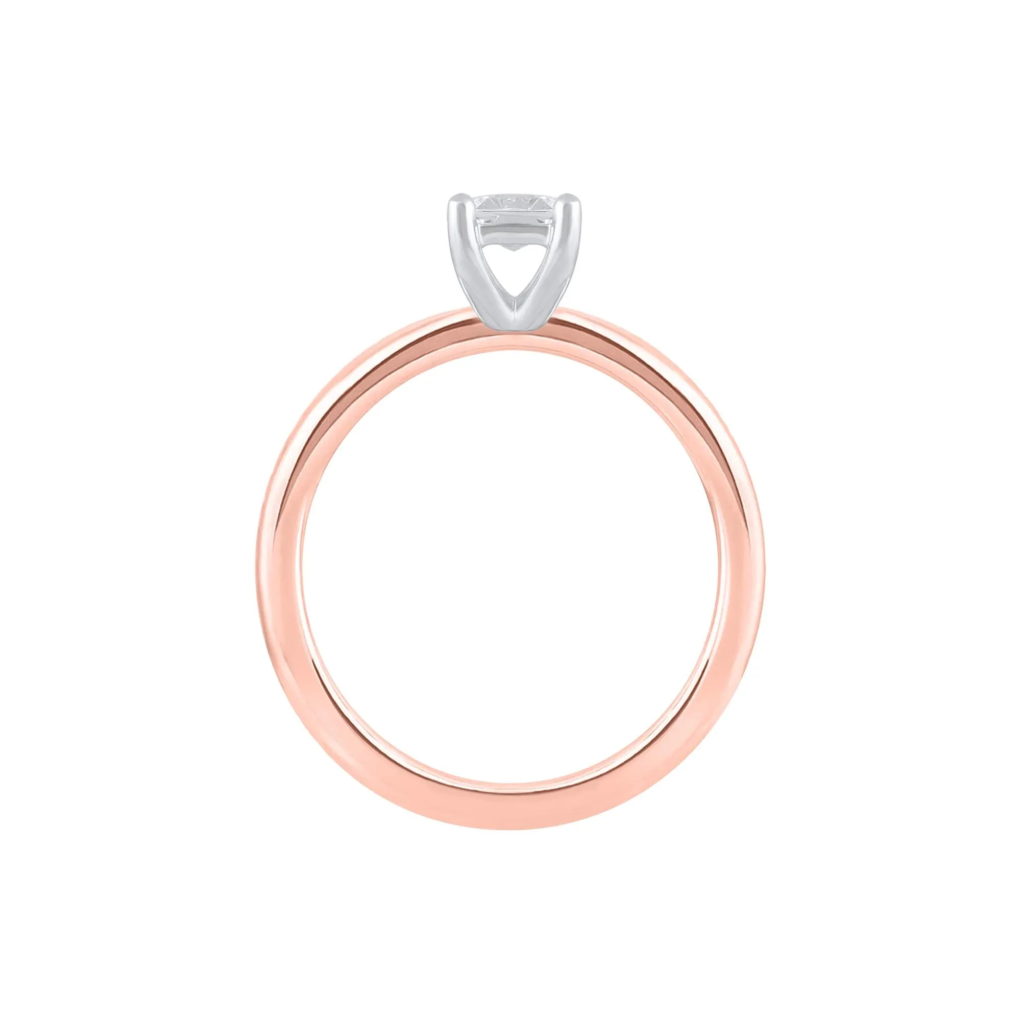 Lab Grown Diamond Emerald-Cut Solitaire Ring 14K Rose Gold (1 CT.) Size 9 2mm - Image 2