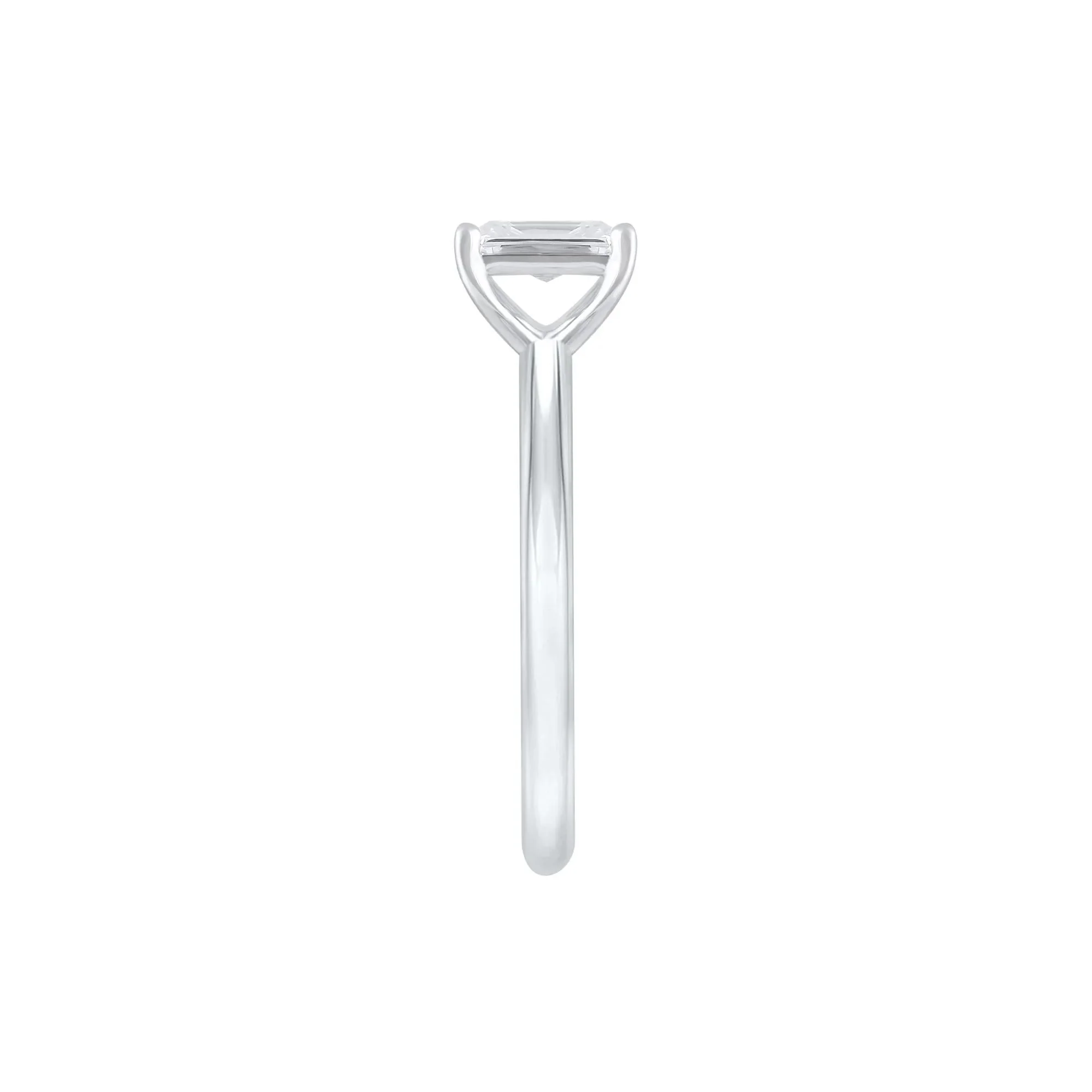 Lab Grown Diamond Emerald-Cut Solitaire Ring Platinum (1 CT.) White Size 4 2mm - Image 3