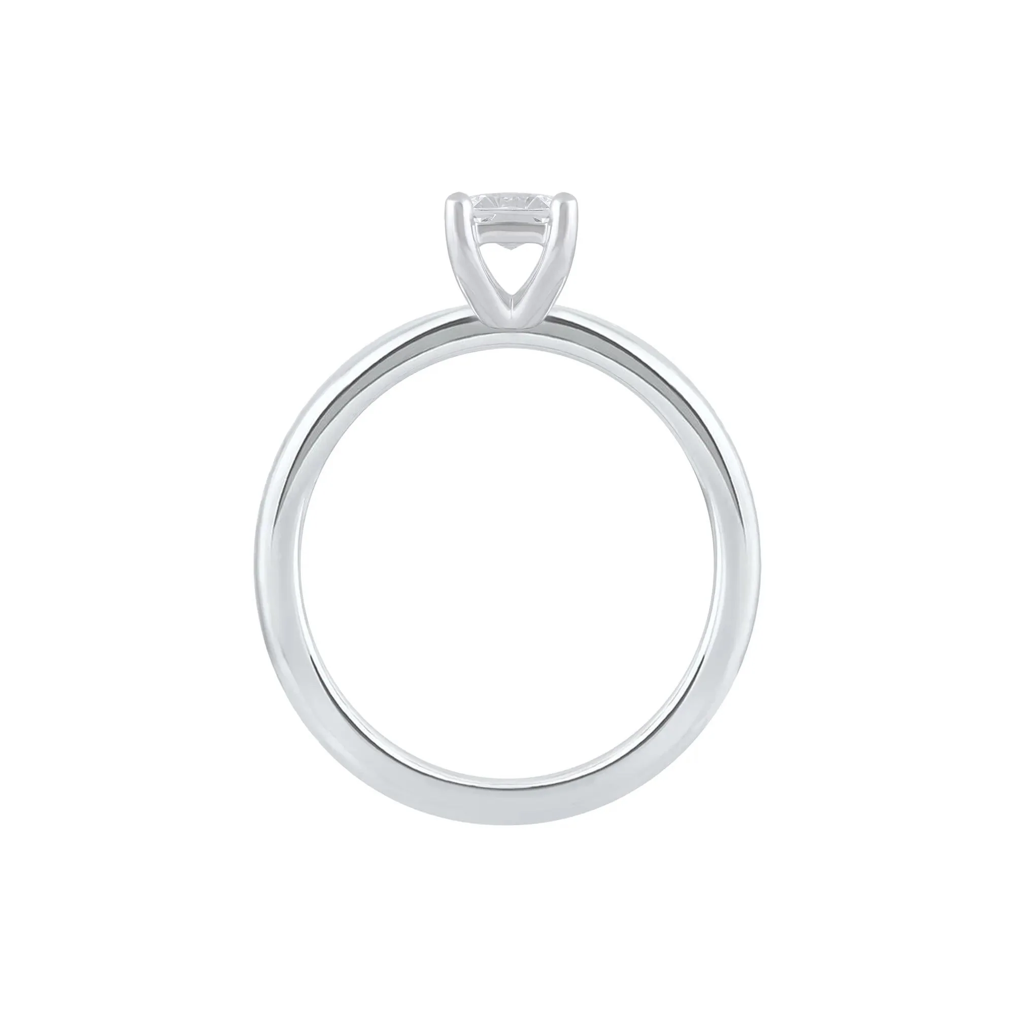 Lab Grown Diamond Emerald-Cut Solitaire Ring Platinum (1 CT.) White Size 8 2mm - Image 2