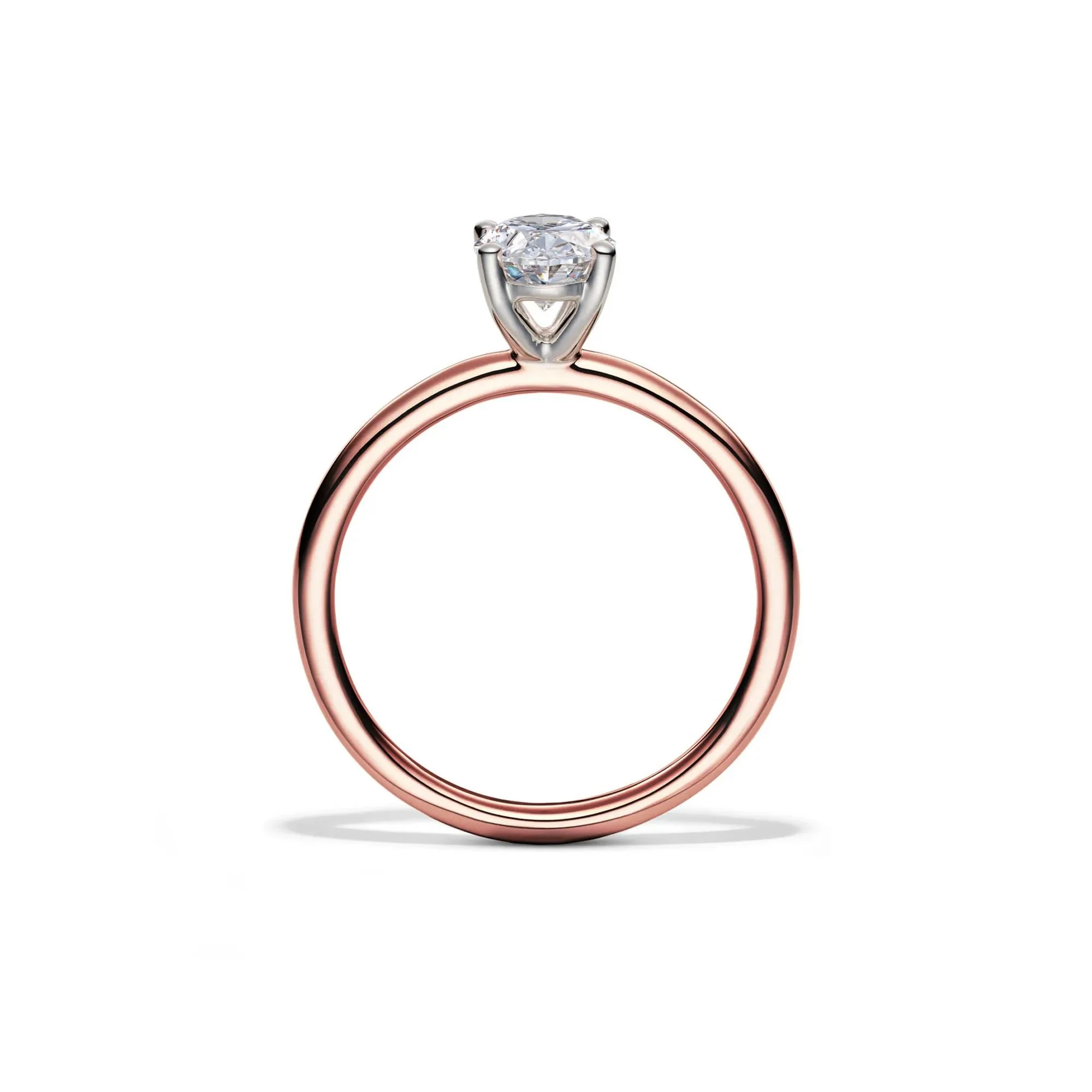 Lab Grown Diamond Solitaire Oval Engagement Ring 14K Rose Gold (1 CT.) Size 5 2mm - Image 2
