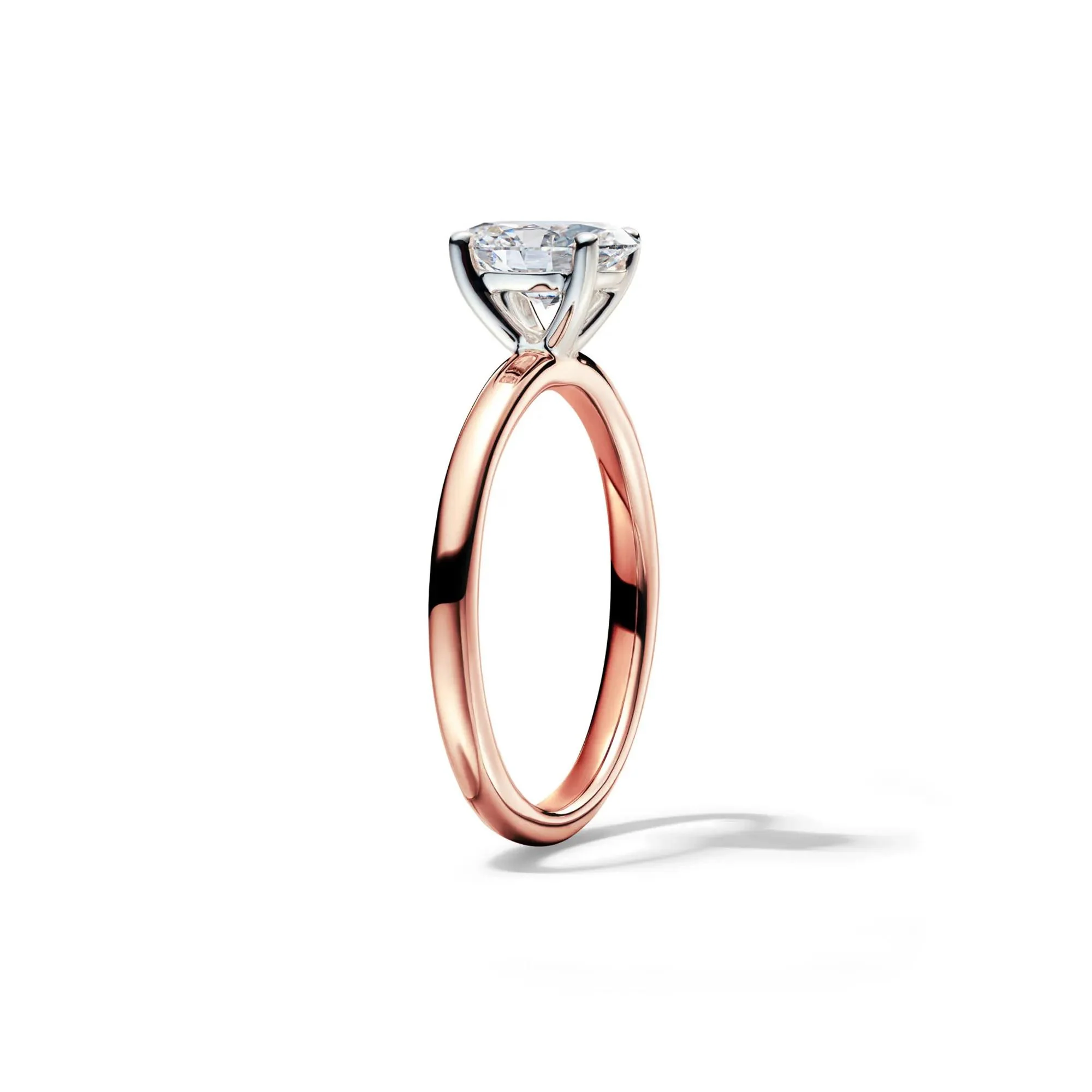 Lab Grown Diamond Solitaire Oval Engagement Ring 14K Rose Gold (1 CT.) Size 9 2mm - Image 3
