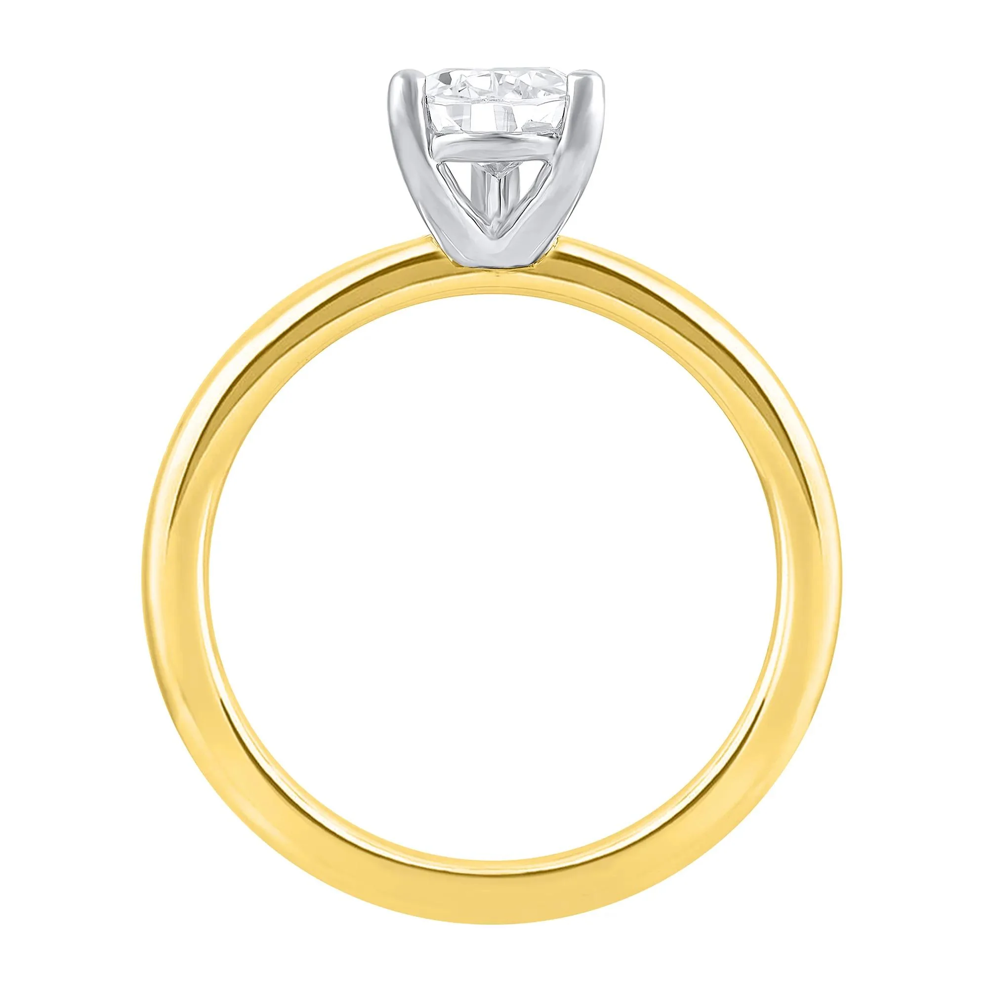 Lab Grown Diamond Pear-Shaped Solitaire Engagement Ring 14K Yellow Gold (1 CT.) Size 7 2mm - Image 2