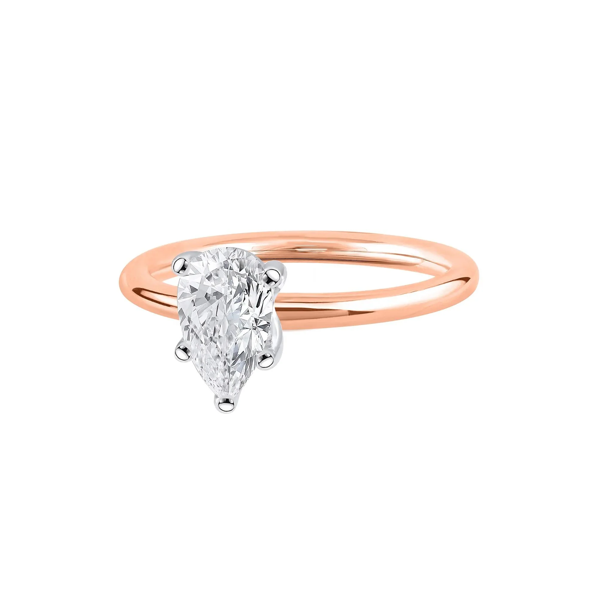 Lab Grown Diamond Pear-Shaped Solitaire Engagement Ring 14K Rose Gold (1 CT.) Size 9.5 2mm - Image 4