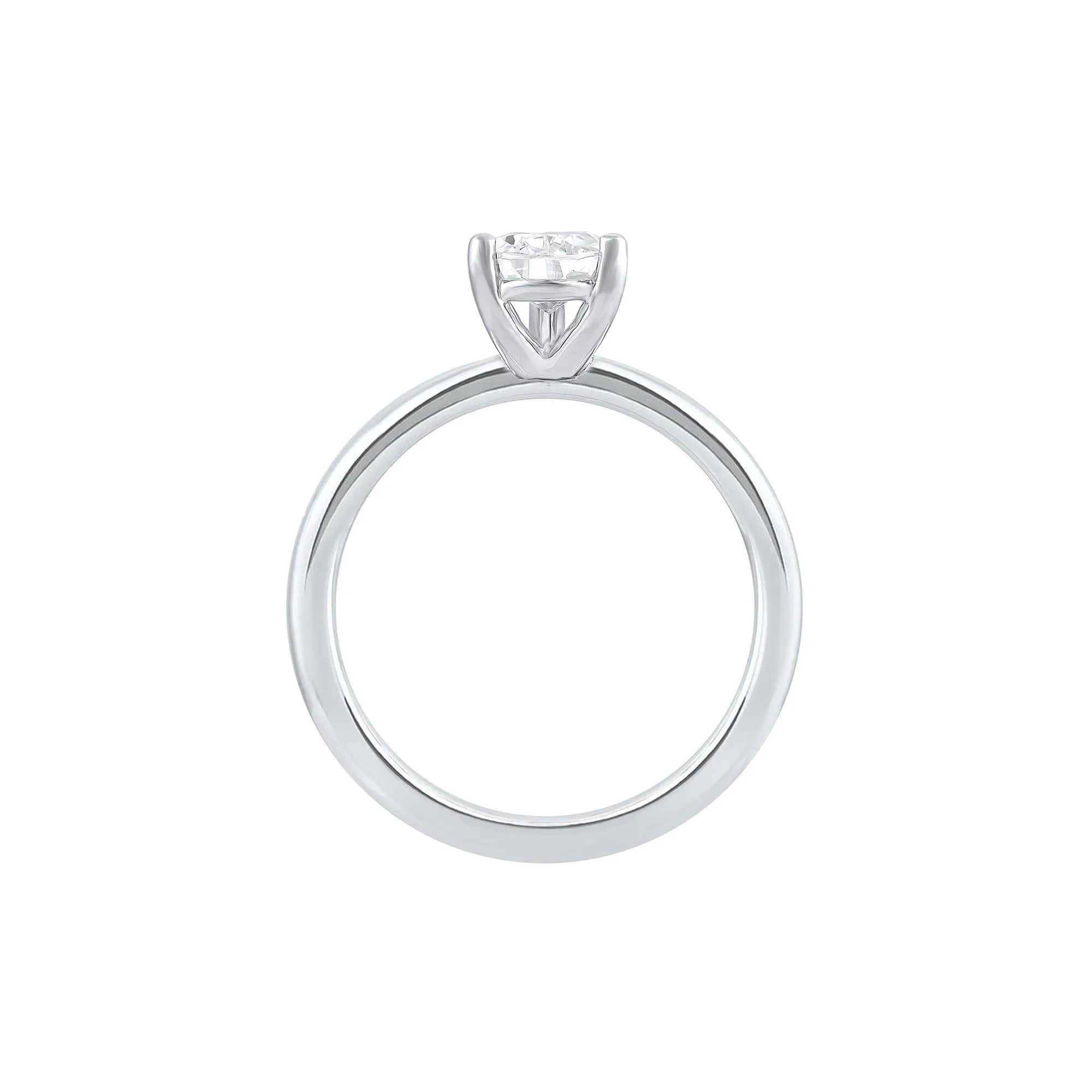 1 CT. Tw. Pear-Shaped Lab Grown Diamond Solitaire Ring Platinum White Size 5.5 2mm - Image 2