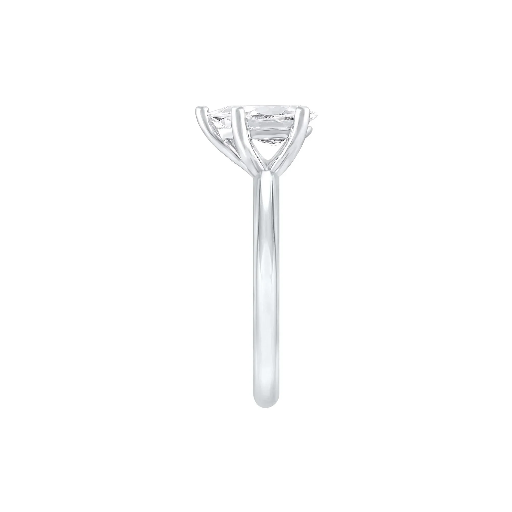 1 CT. Tw. Pear-Shaped Lab Grown Diamond Solitaire Ring Platinum White Size 8 2mm - Image 3