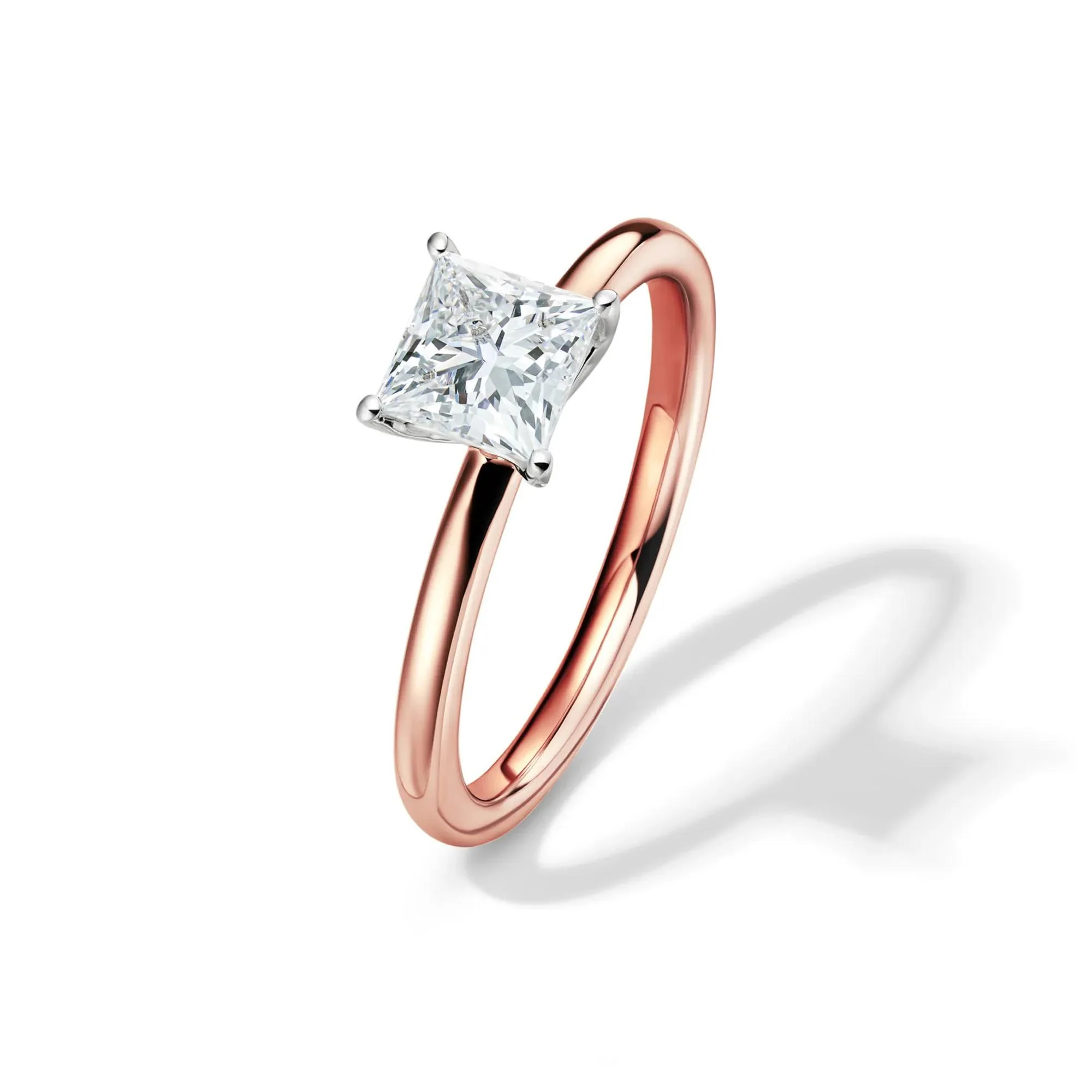 Lab Grown Diamond Princess-Cut Solitaire Engagement Ring 14K Rose Gold (1 CT.) Size 7.5 2mm - Image 4