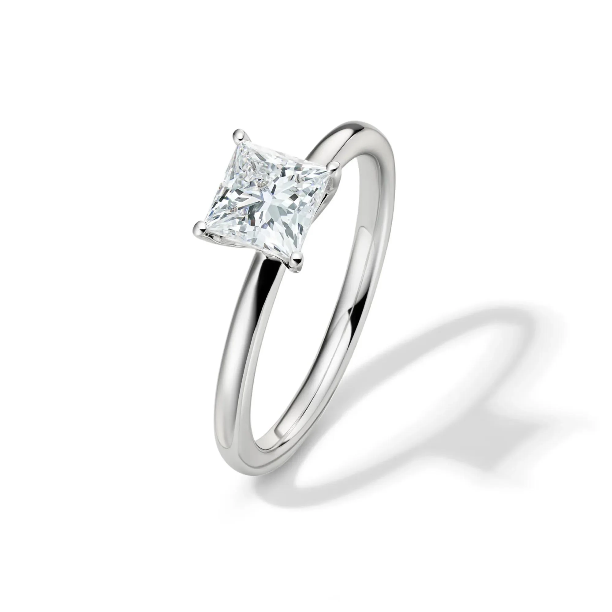 Lab Grown Diamond Princess-Cut Solitaire Engagement Ring Platinum (1 CT.) White Size 9.5 2mm - Image 4