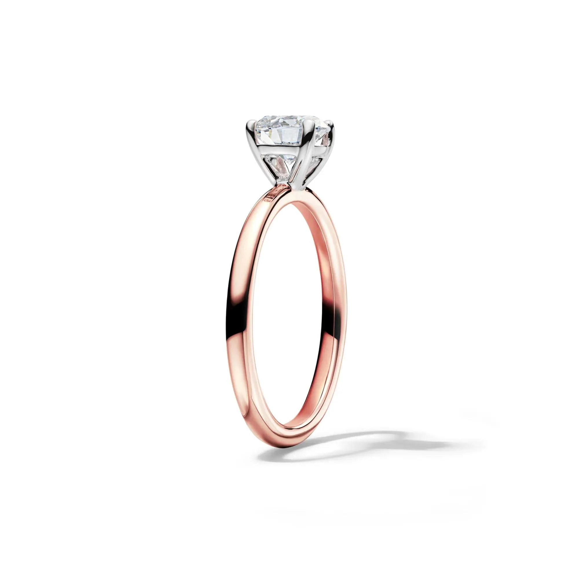 Lab Grown Diamond Solitaire Round Engagement Ring 14K Rose Gold (1 CT.) Round Brilliant Cut Size 4.5 2mm - Image 3