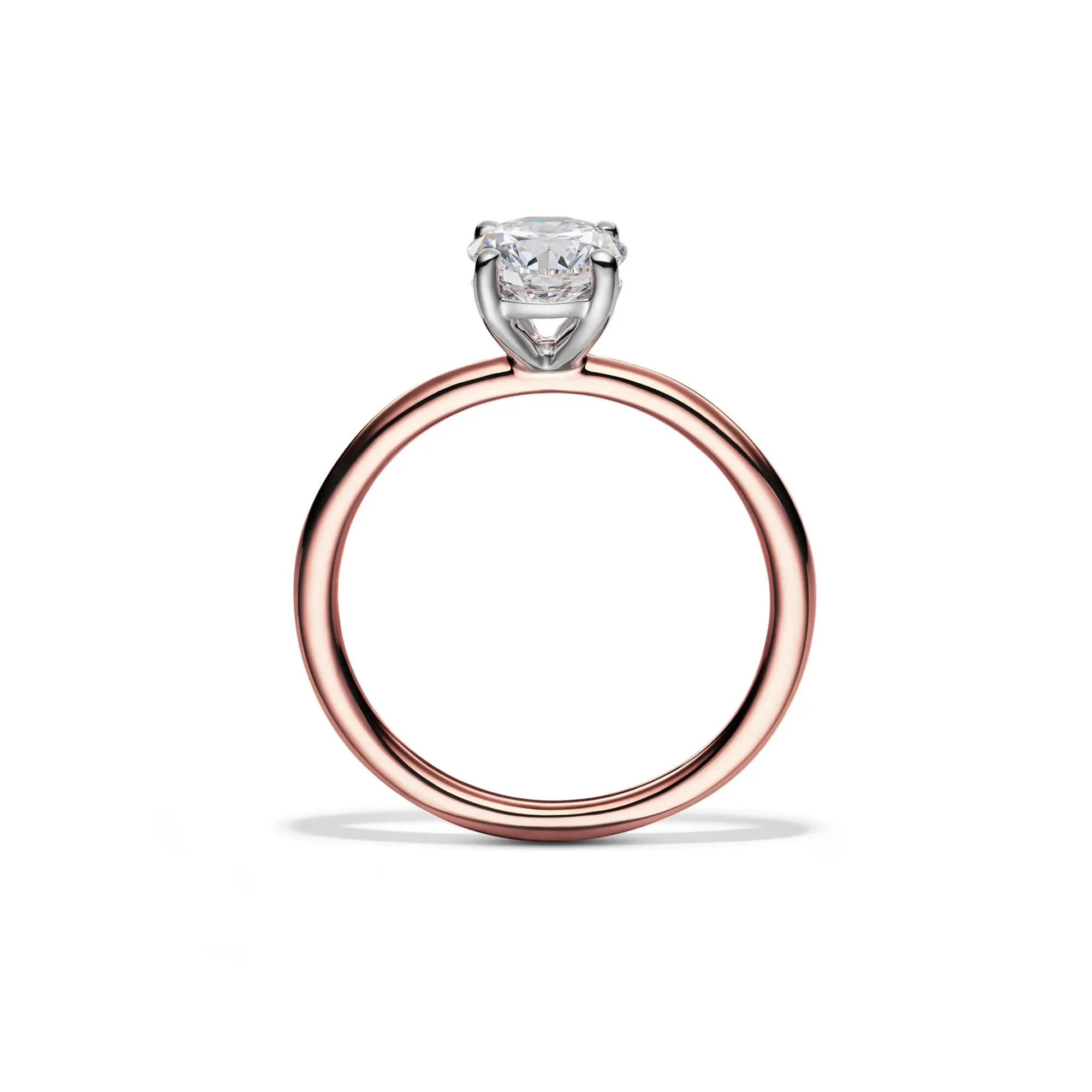 Lab Grown Diamond Solitaire Round Engagement Ring 14K Rose Gold (1 CT.) Round Brilliant Cut Size 7 2mm - Image 2
