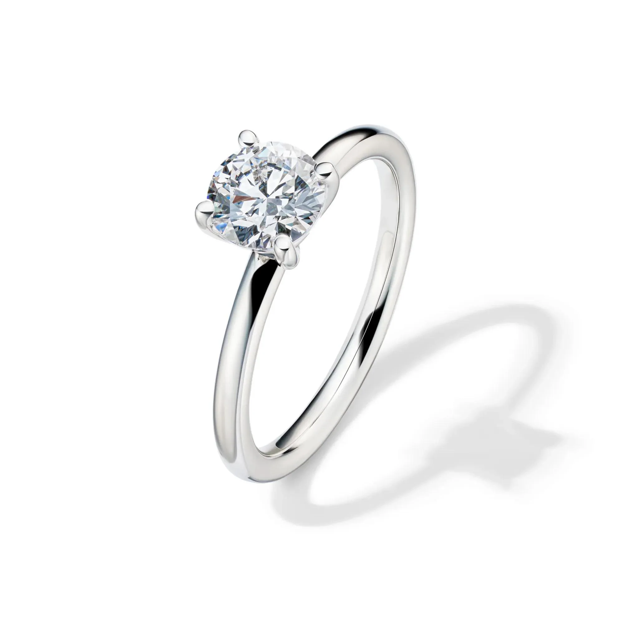 Lab Grown Diamond Solitaire Round Engagement Ring Platinum (1 CT.) Round Brilliant Cut White Size 6.5 2mm - Image 4