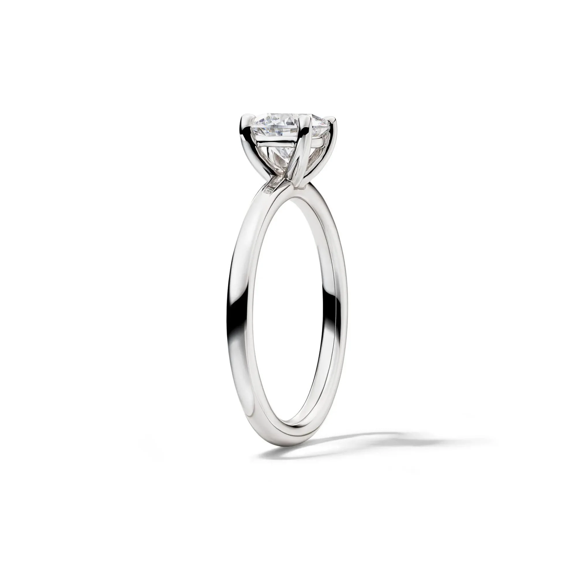 Lab Grown Diamond Solitaire Round Engagement Ring Platinum (1 CT.) Round Brilliant Cut White Size 7.5 2mm - Image 3