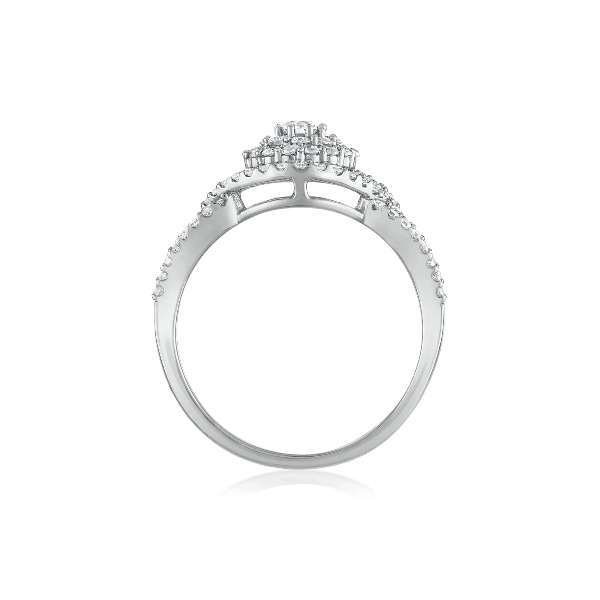 3/4 CT. Tw. Diamond Engagement Ring 10K White Gold Round Brilliant Cut Size 9 1.5mm - Image 2