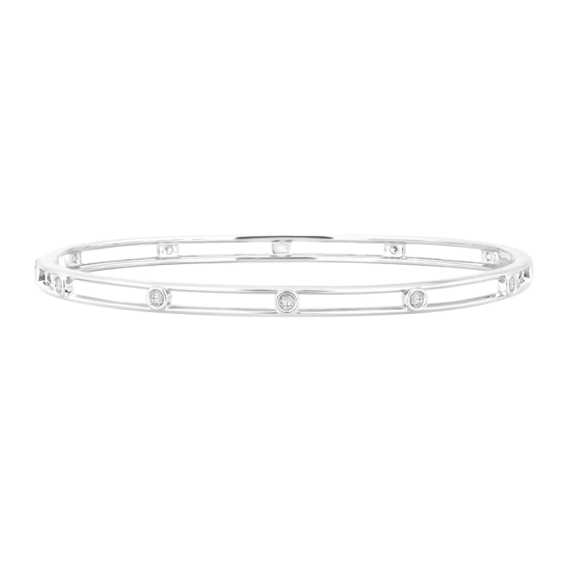 1/4 CT. Tw. Diamond Bracelet 10K White Gold Size 67.00mm