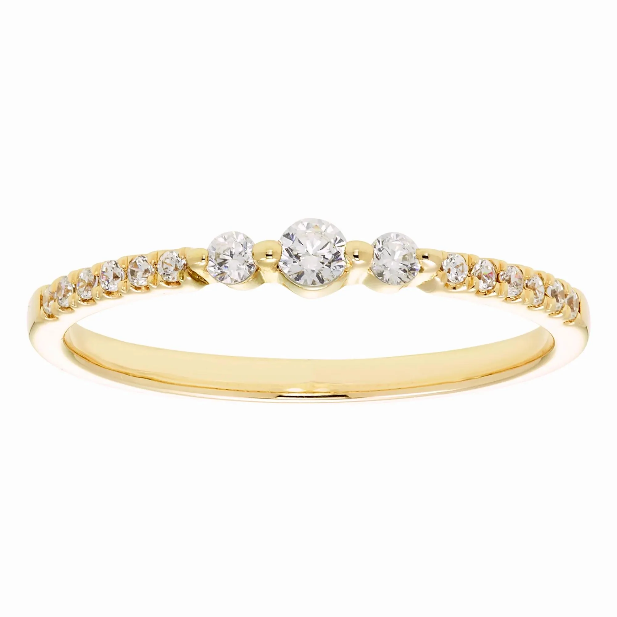1/5 CT. Tw. Diamond Ring 10K Yellow Gold Round Brilliant Cut Size 7.5