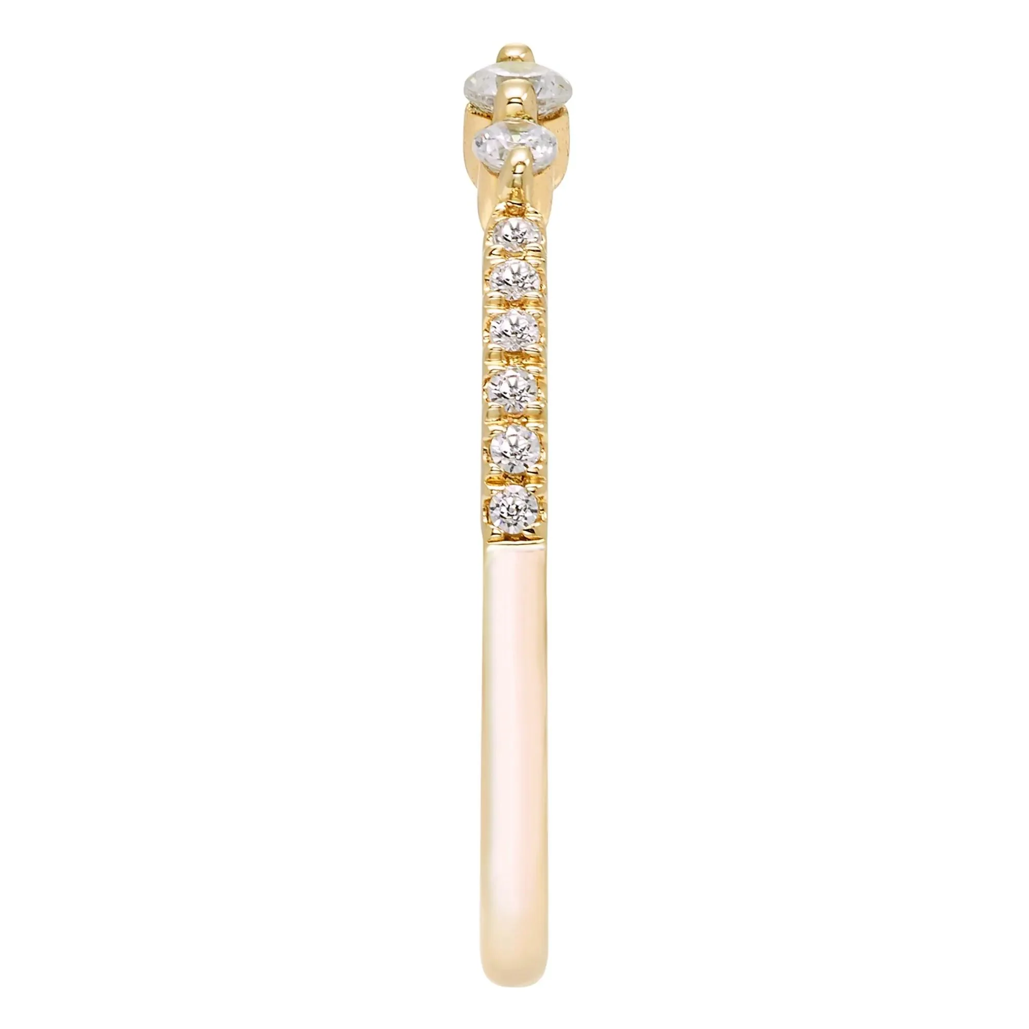 1/5 CT. Tw. Diamond Ring 10K Yellow Gold Round Brilliant Cut Size 8 - Image 3
