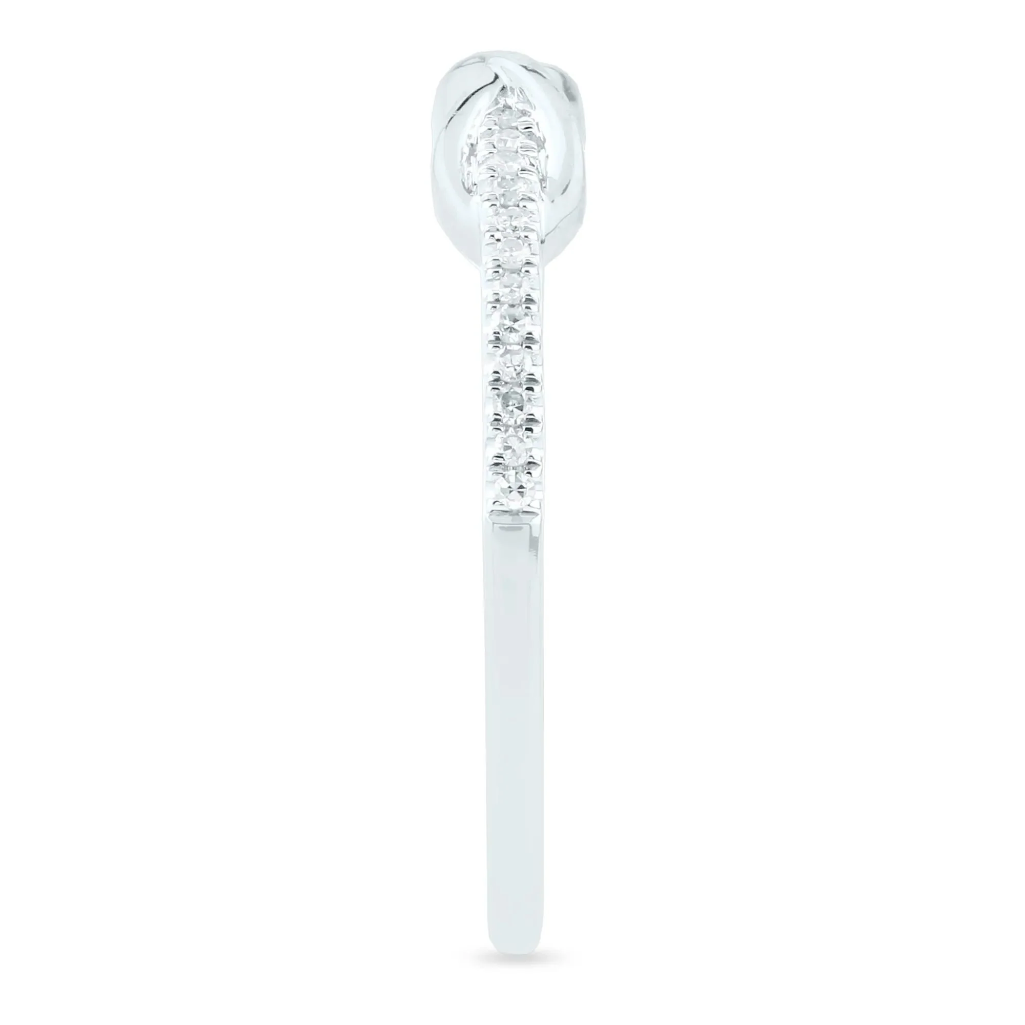 1/10 CT. Tw. Diamond Infinity Ring 14K White Gold Size 8.5 1.5mm - Image 3