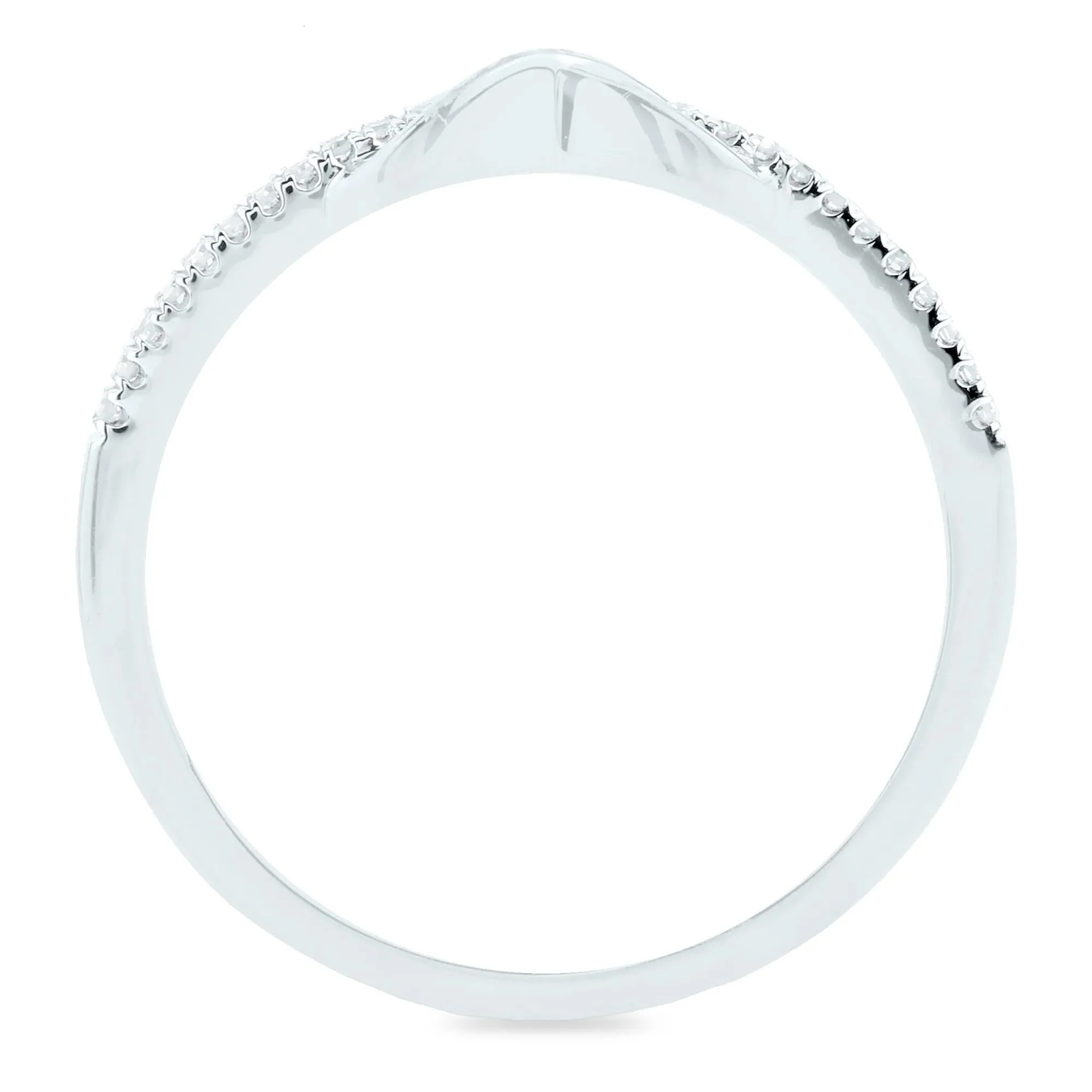 1/10 CT. Tw. Diamond Infinity Ring 14K White Gold Size 9 1.5mm - Image 2