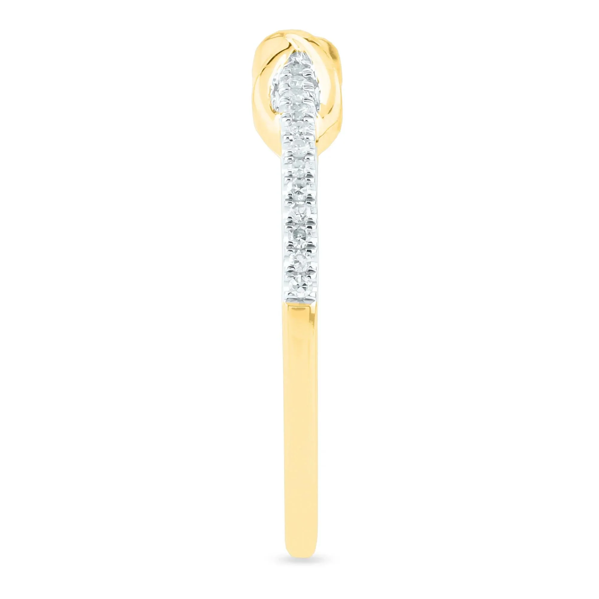 1/10 CT. Tw. Diamond Infinity Ring 14K Yellow Gold Size 6.5 1.5mm - Image 3