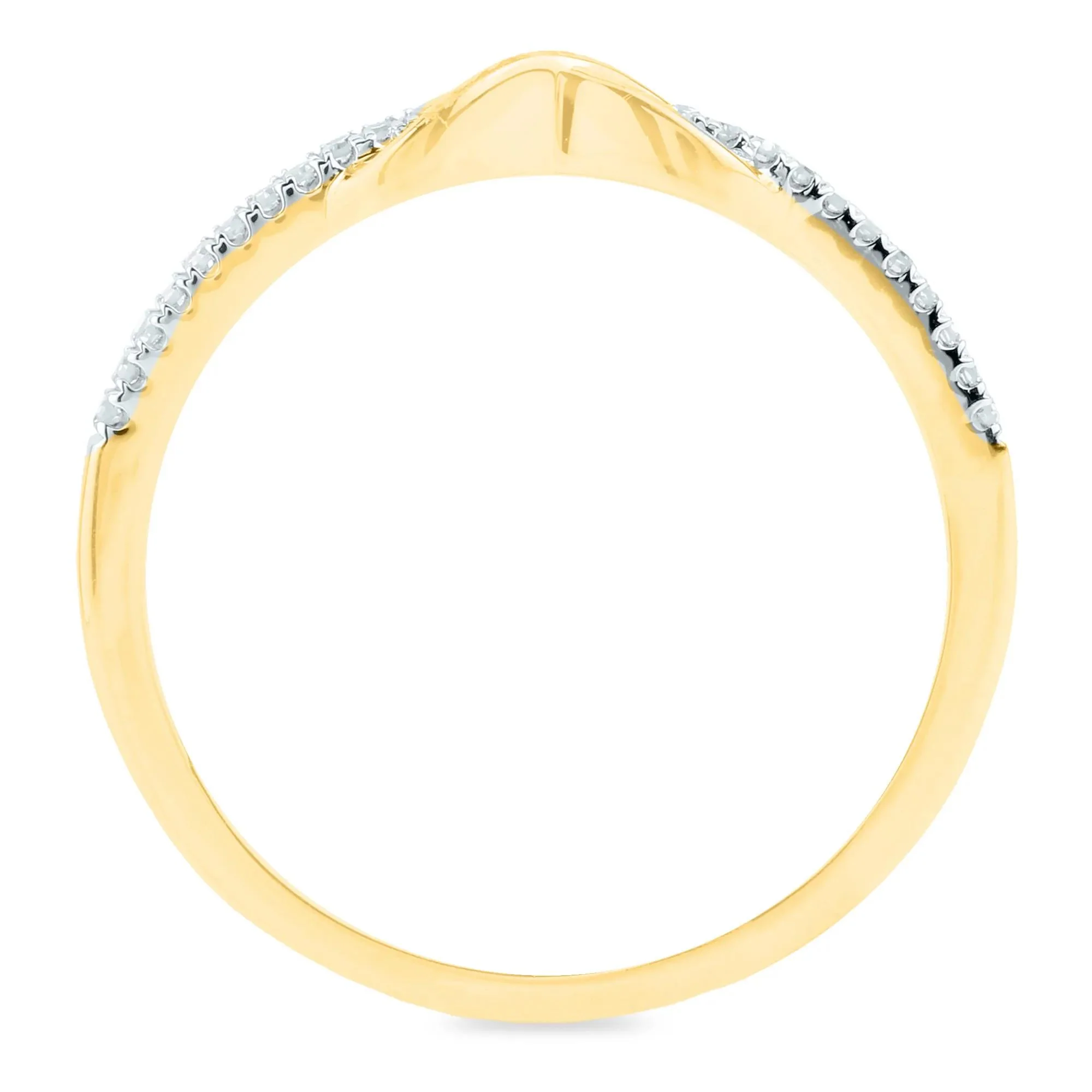 1/10 CT. Tw. Diamond Infinity Ring 14K Yellow Gold Size 8 1.5mm - Image 2