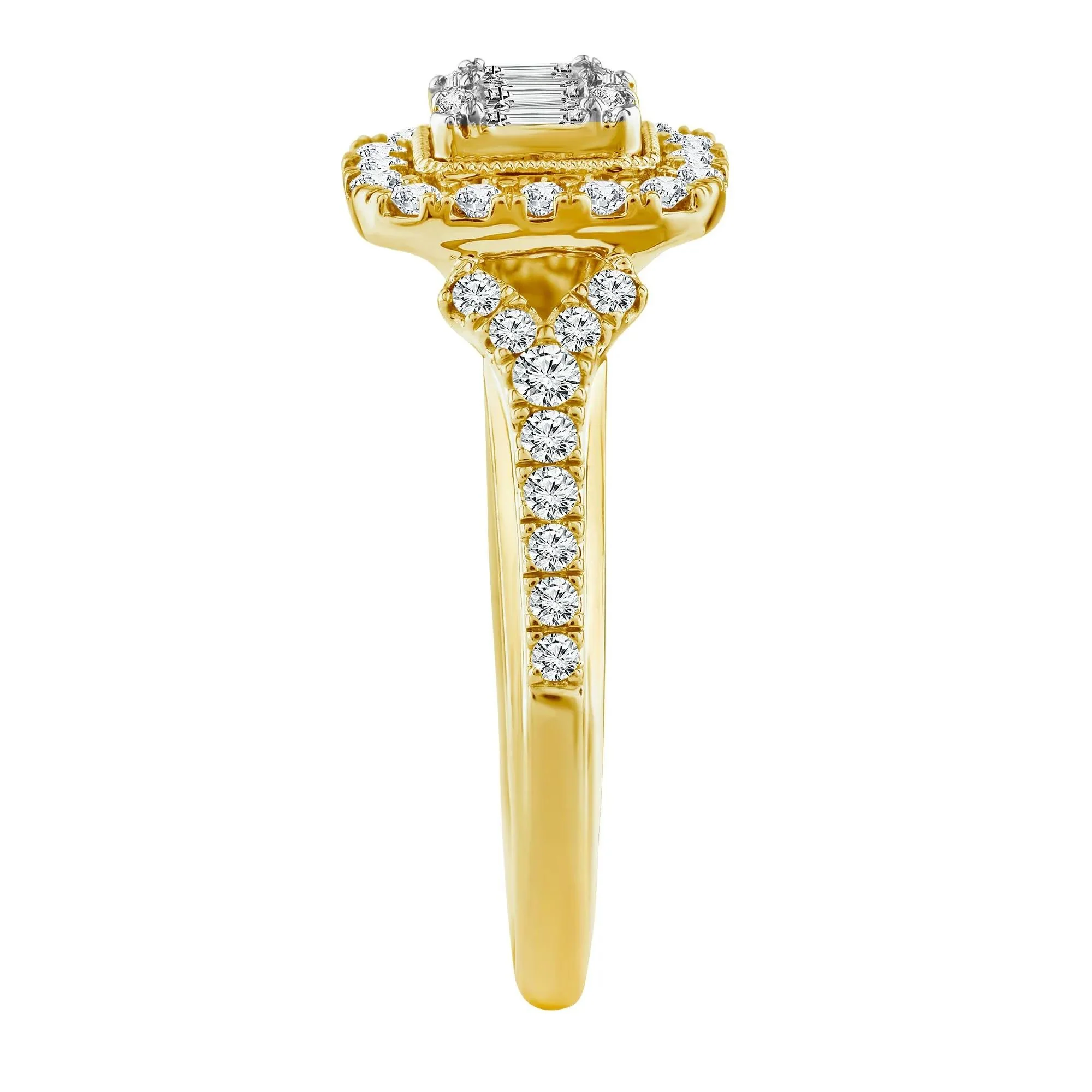 5/8 CT. Tw. Diamond Composite Engagement Ring 14K Yellow Gold Round Brilliant Cut Size 6.5 2.5mm - Image 3
