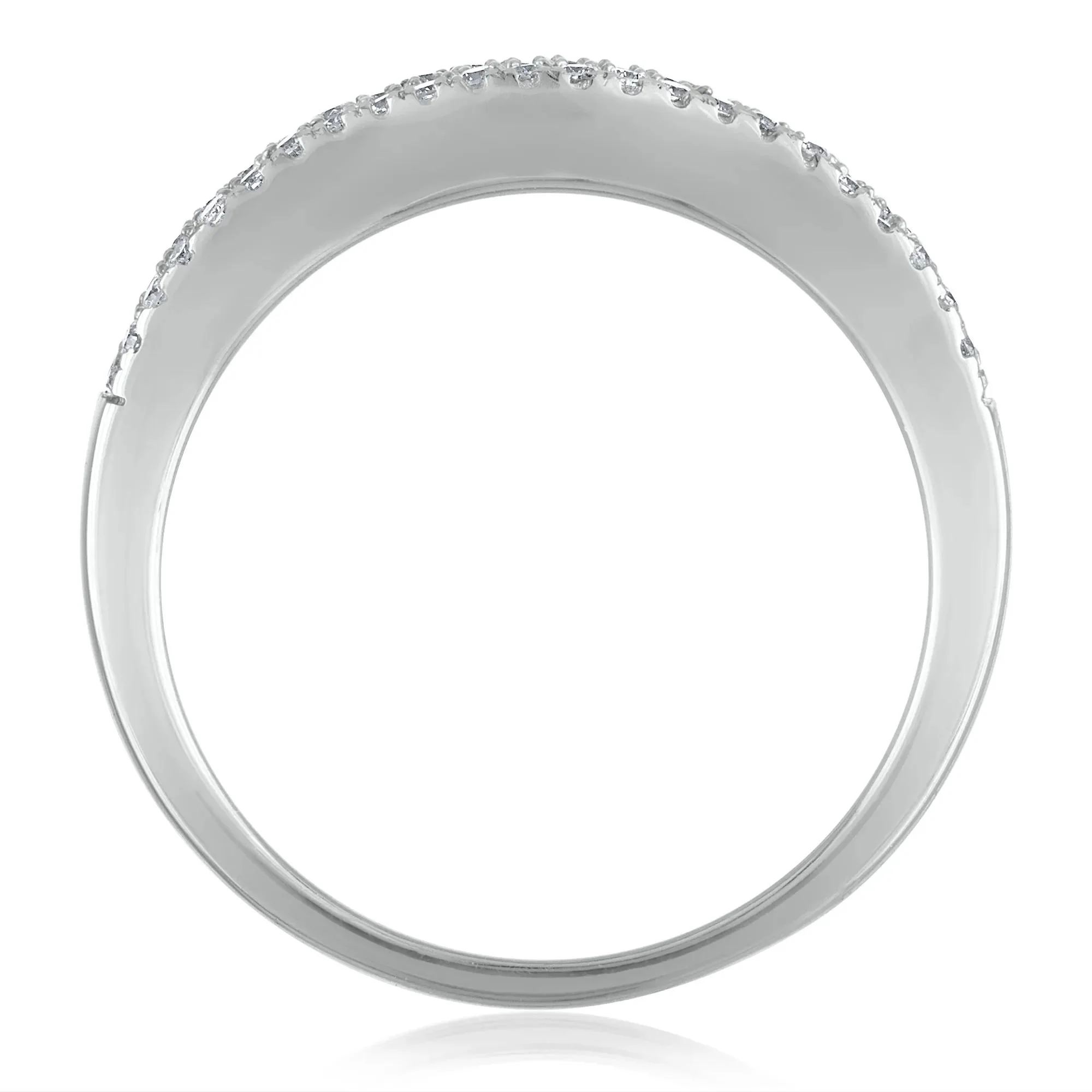 5/8 CT. Tw. Diamond Band Ring 14K White Gold Round Brilliant Cut Size 8.5 2.5mm - Image 2