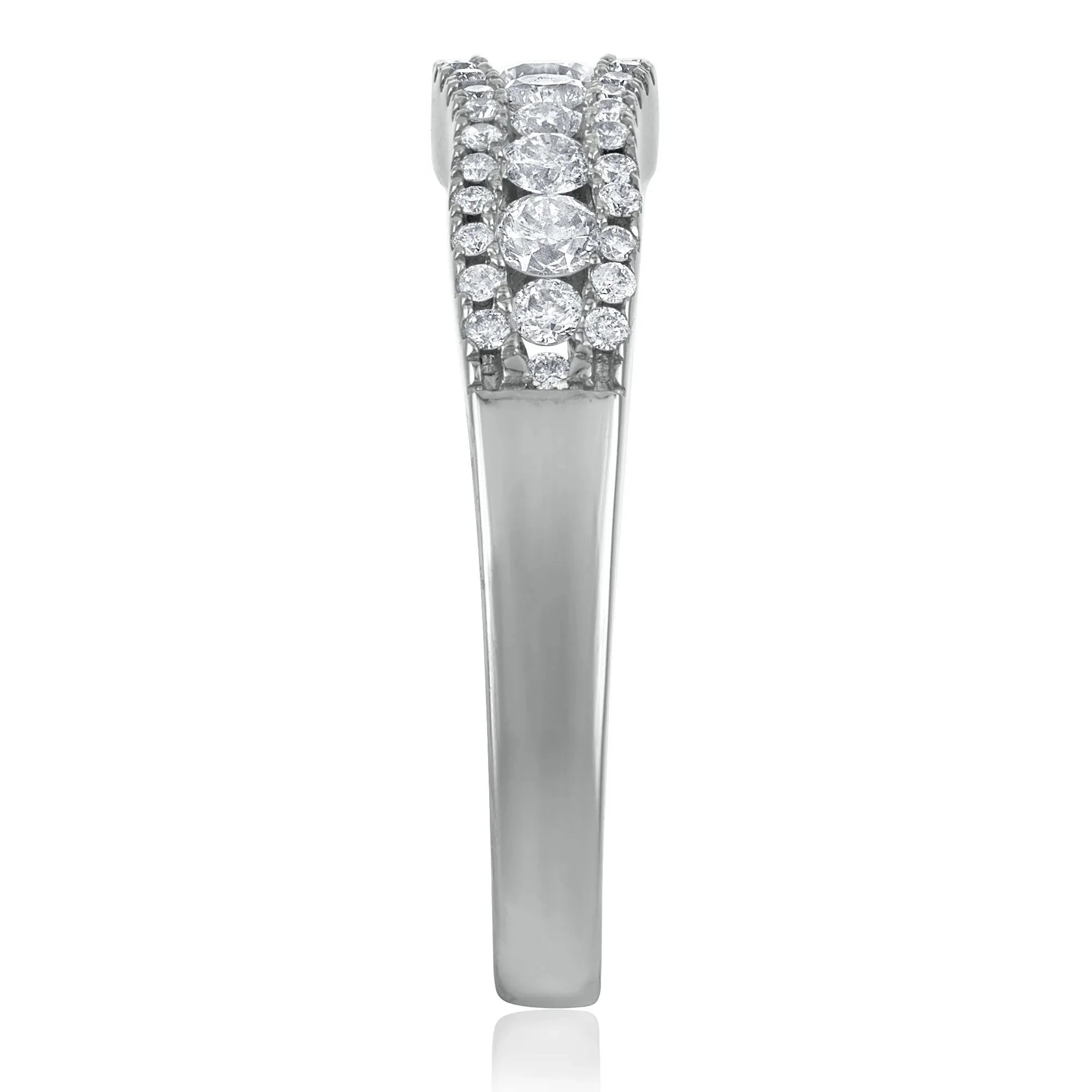 5/8 CT. Tw. Diamond Band Ring 14K White Gold Round Brilliant Cut Size 8.5 2.5mm - Image 3