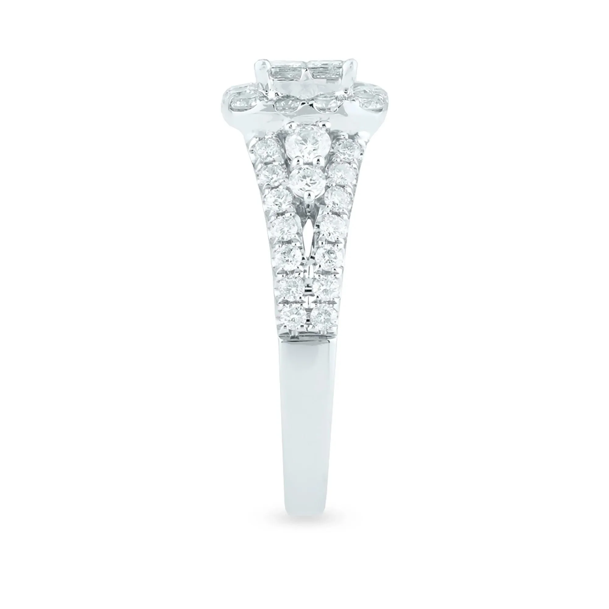 1/4 CT. Tw. Diamond Composite Engagement Ring 14K White Gold Round Brilliant Cut Size 7 2.5mm - Image 3