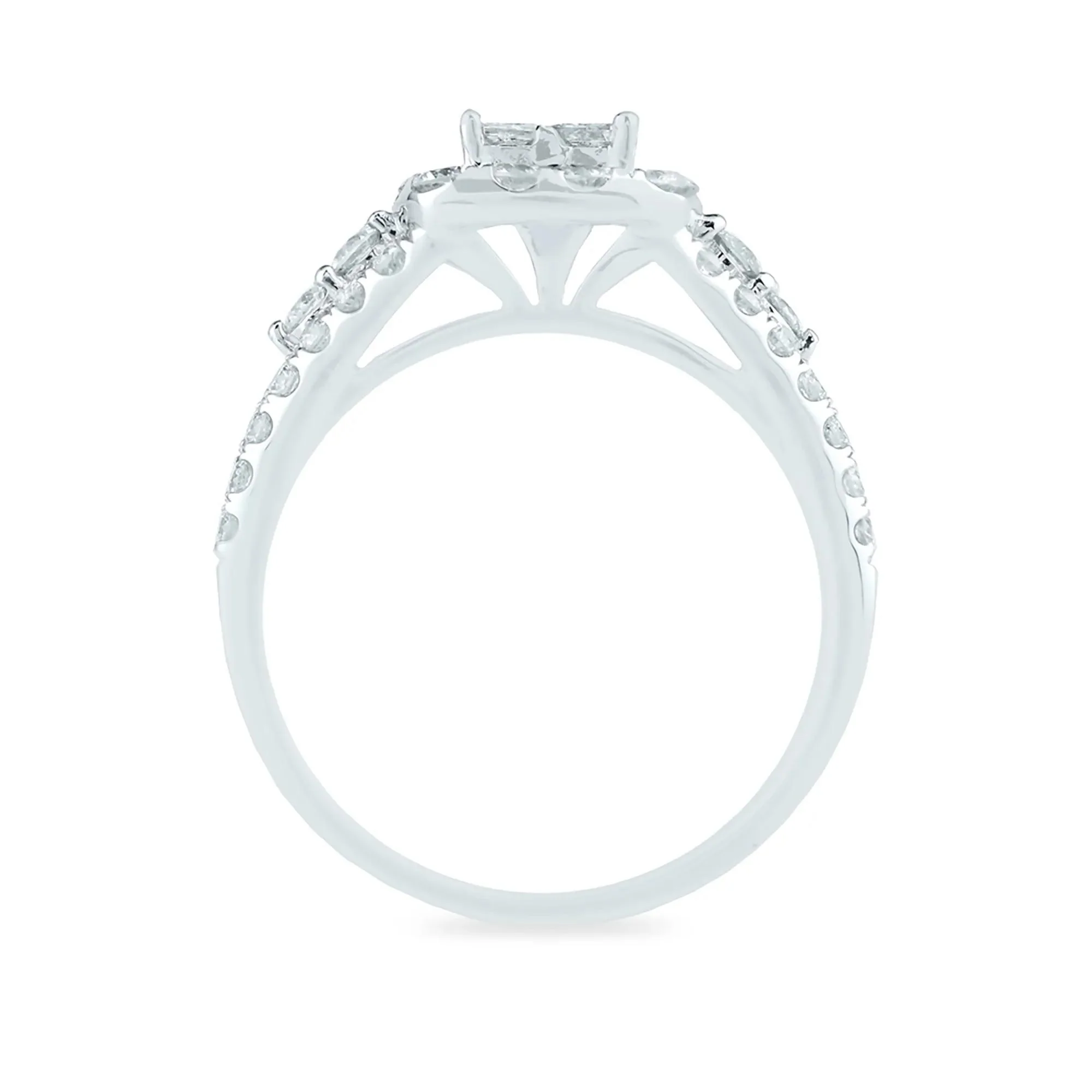 1/4 CT. Tw. Diamond Composite Engagement Ring 14K White Gold Round Brilliant Cut Size 8.5 2.5mm - Image 2