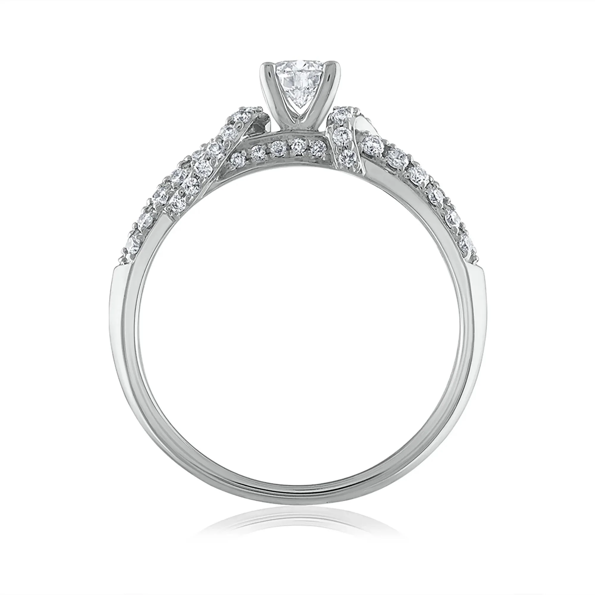 5/8 CT. Tw. Diamond Engagement Ring 14K White Gold Round Brilliant Cut Size 6.5 1.5mm - Image 2