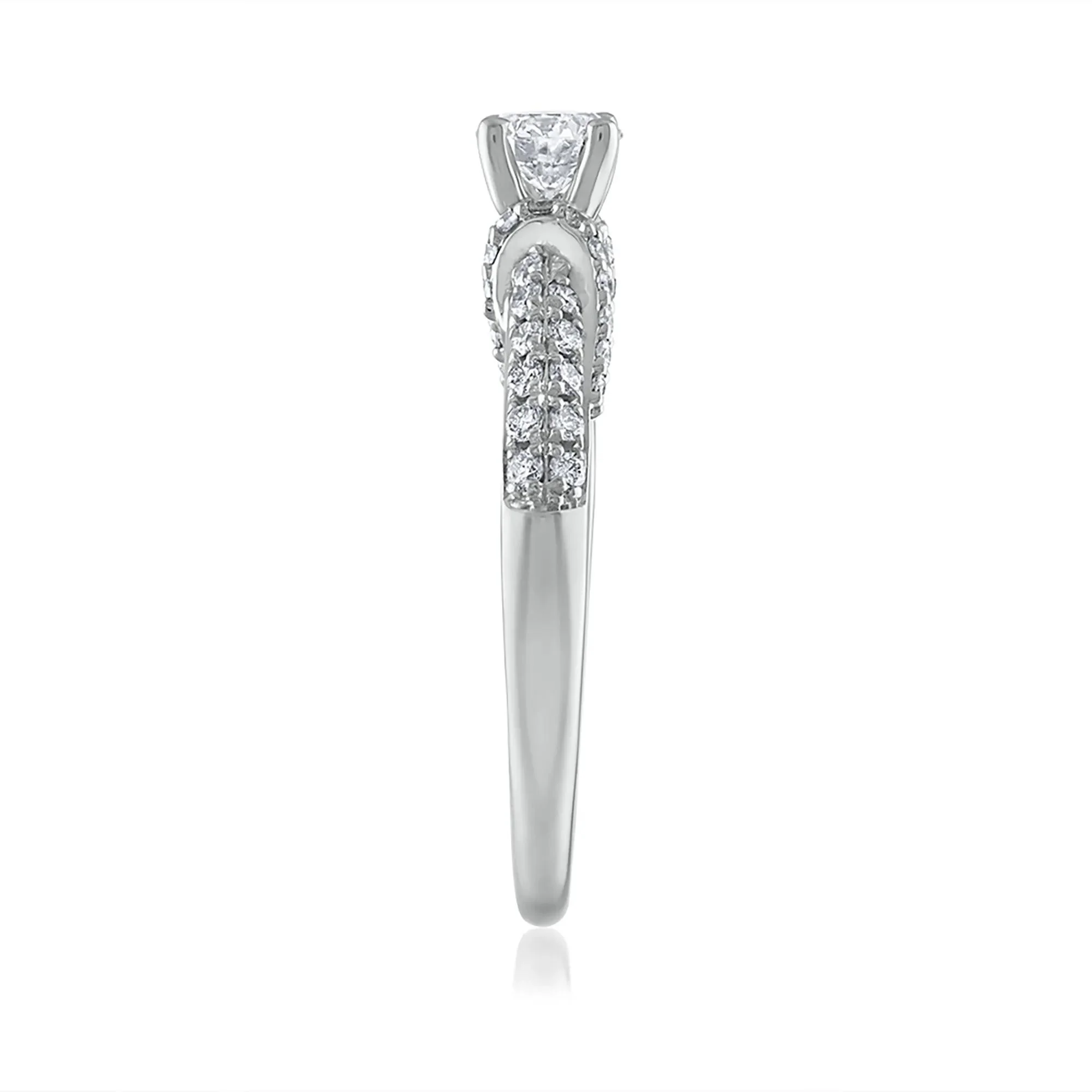 5/8 CT. Tw. Diamond Engagement Ring 14K White Gold Round Brilliant Cut Size 7.5 1.5mm - Image 3
