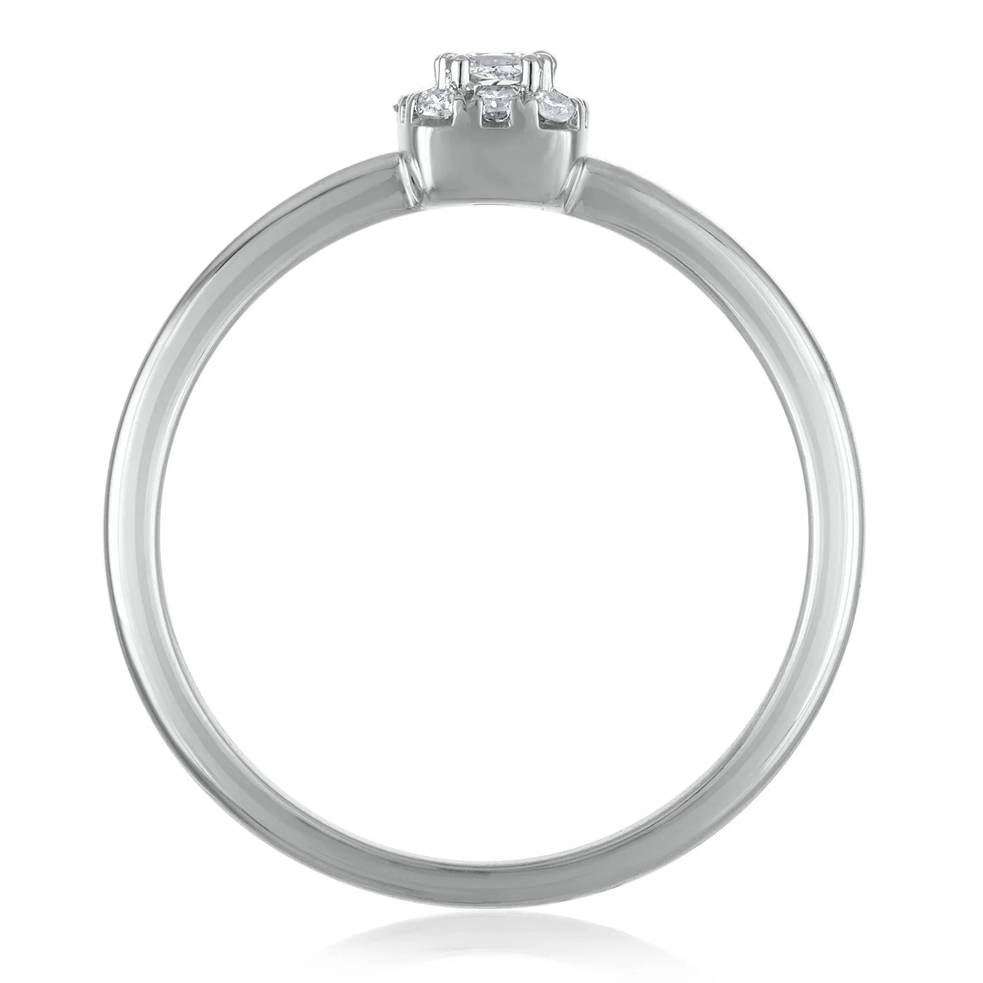 1/5 CT. Tw. Diamond Promise Ring 10K White Gold Size 10.5 2mm - Image 2