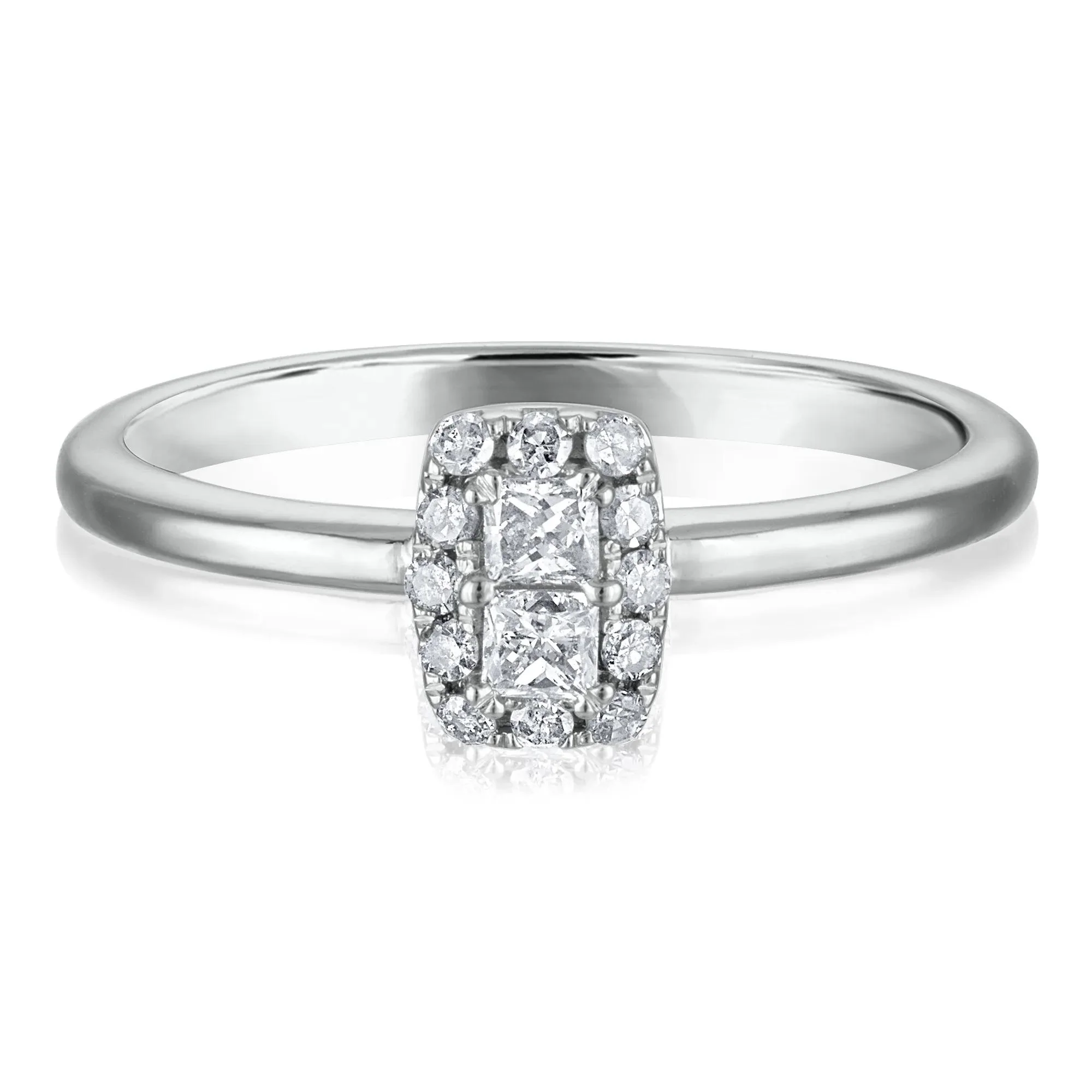 1/5 CT. Tw. Diamond Promise Ring 10K White Gold Size 8.5 2mm