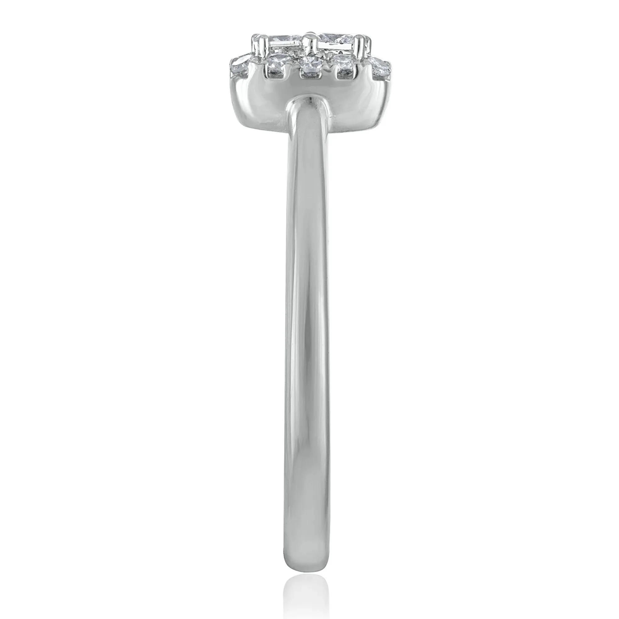 1/5 CT. Tw. Diamond Promise Ring 10K White Gold Size 8.5 2mm - Image 3